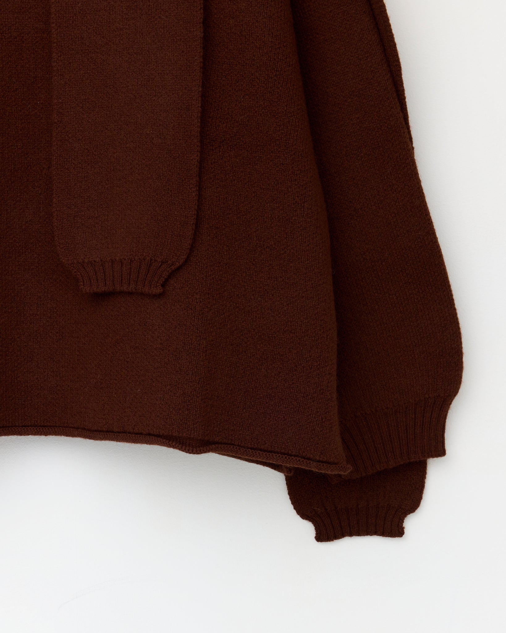 Mens British Merino Wool Wrap Neck Pullover, Bordeaux