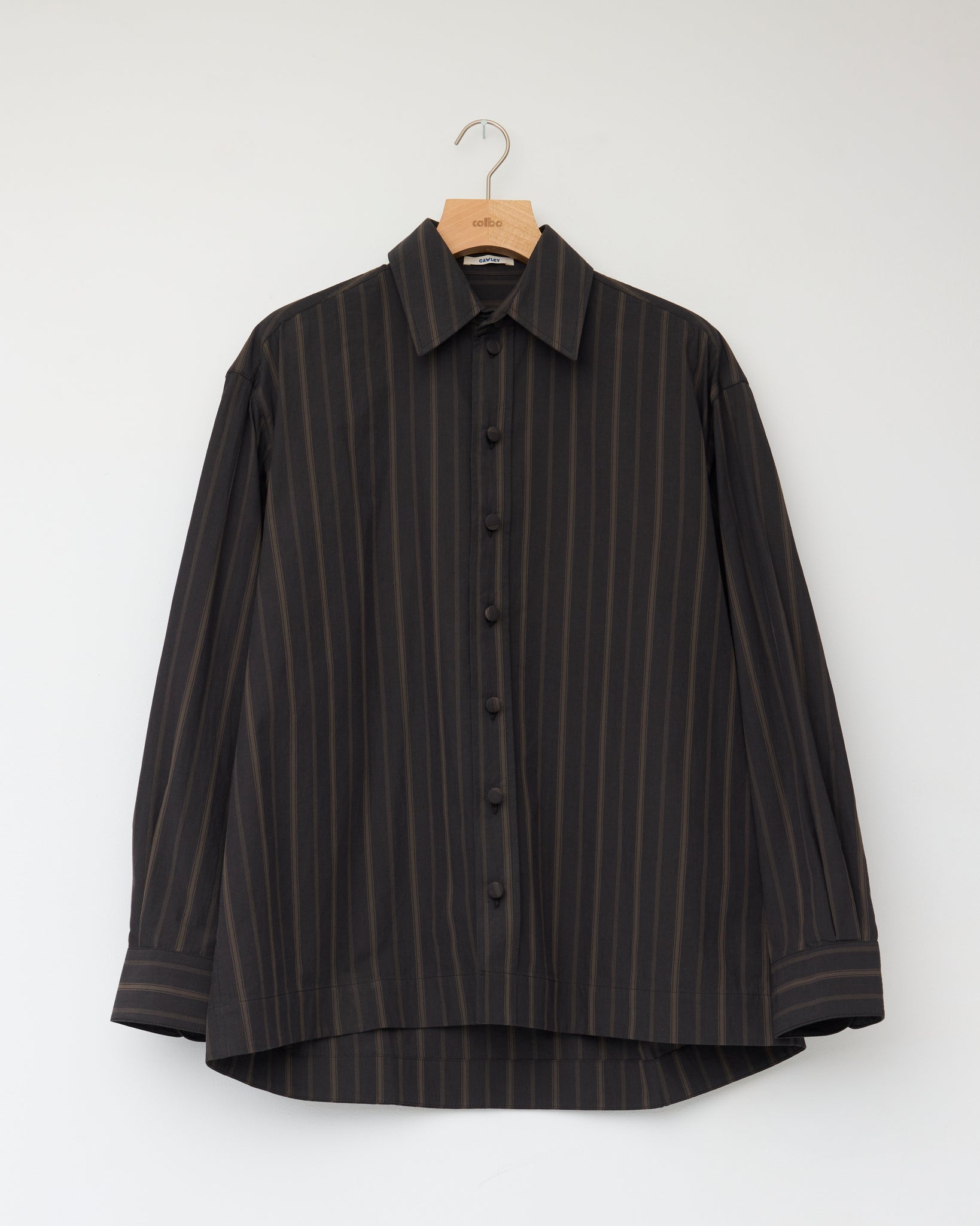 Japanese Mugwasher Stripe Cotton Players Shirt, Greys