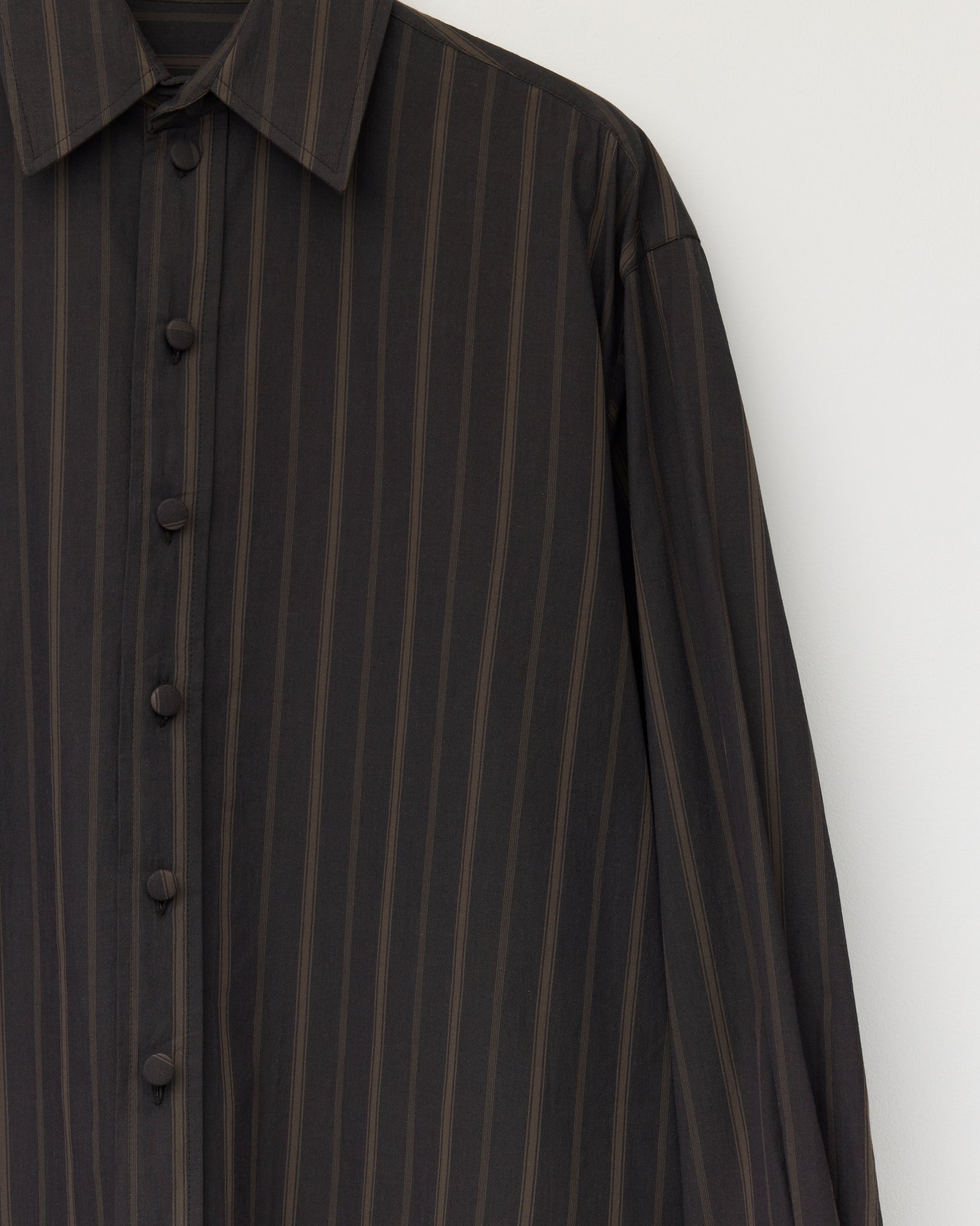 Japanese Mugwasher Stripe Cotton Players Shirt, Greys