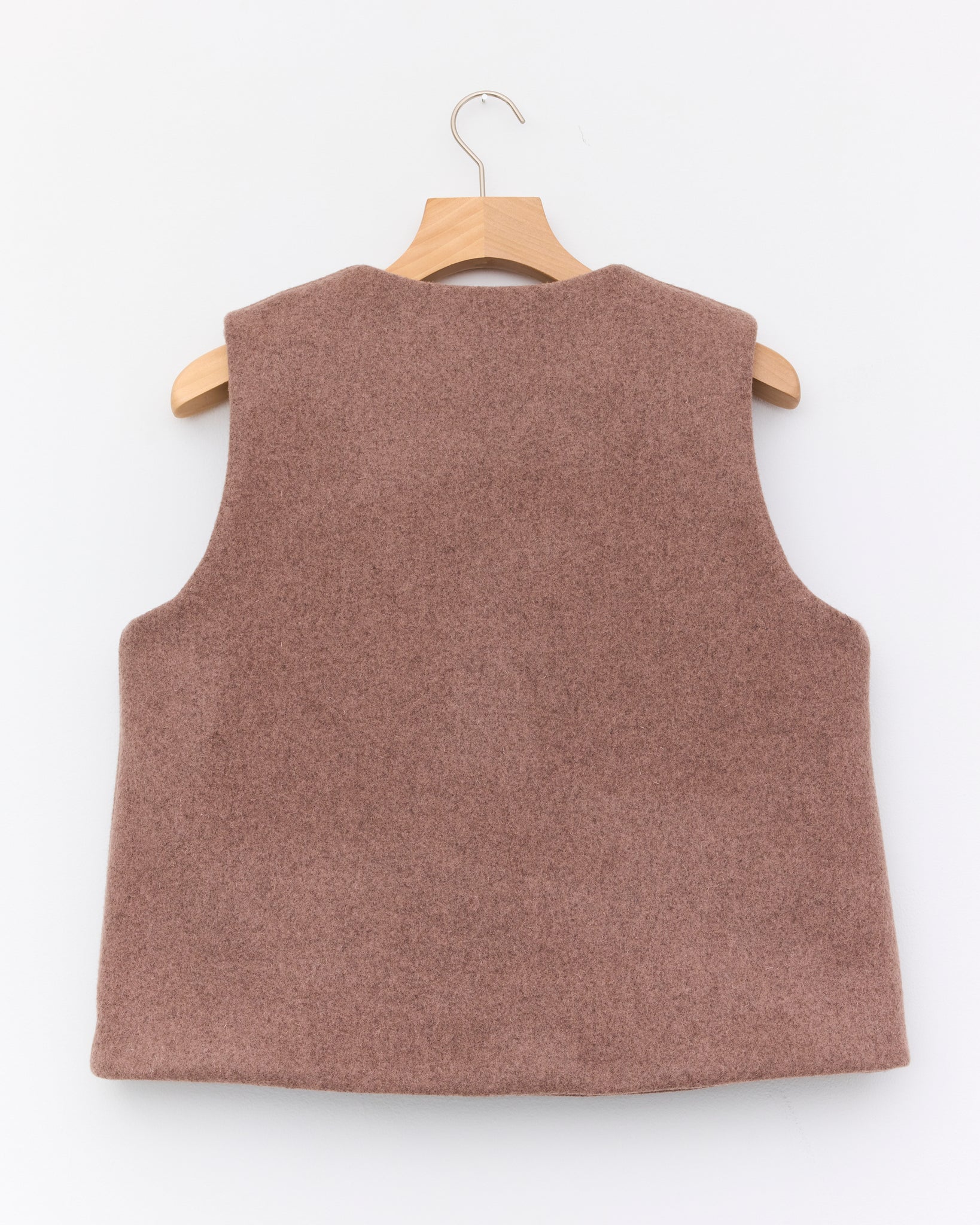 Portuguese Recycled Wool Zip Up Ella Vest, Aniseed