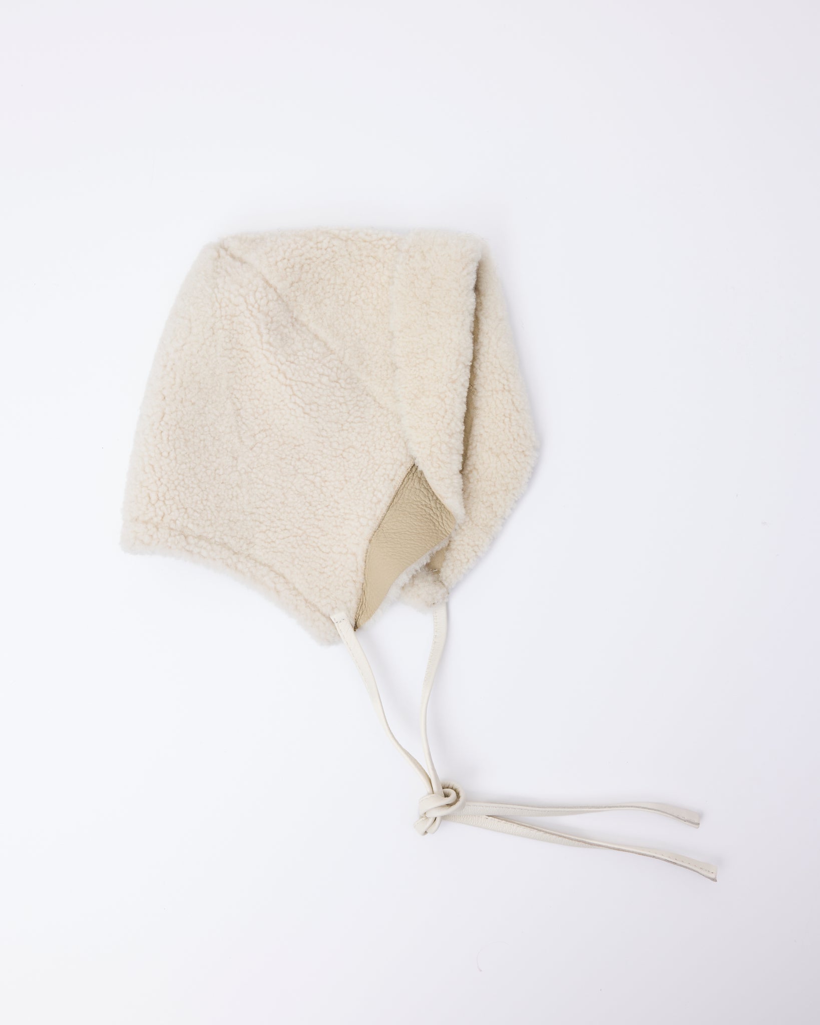 Shearling Bonnet, Chalk