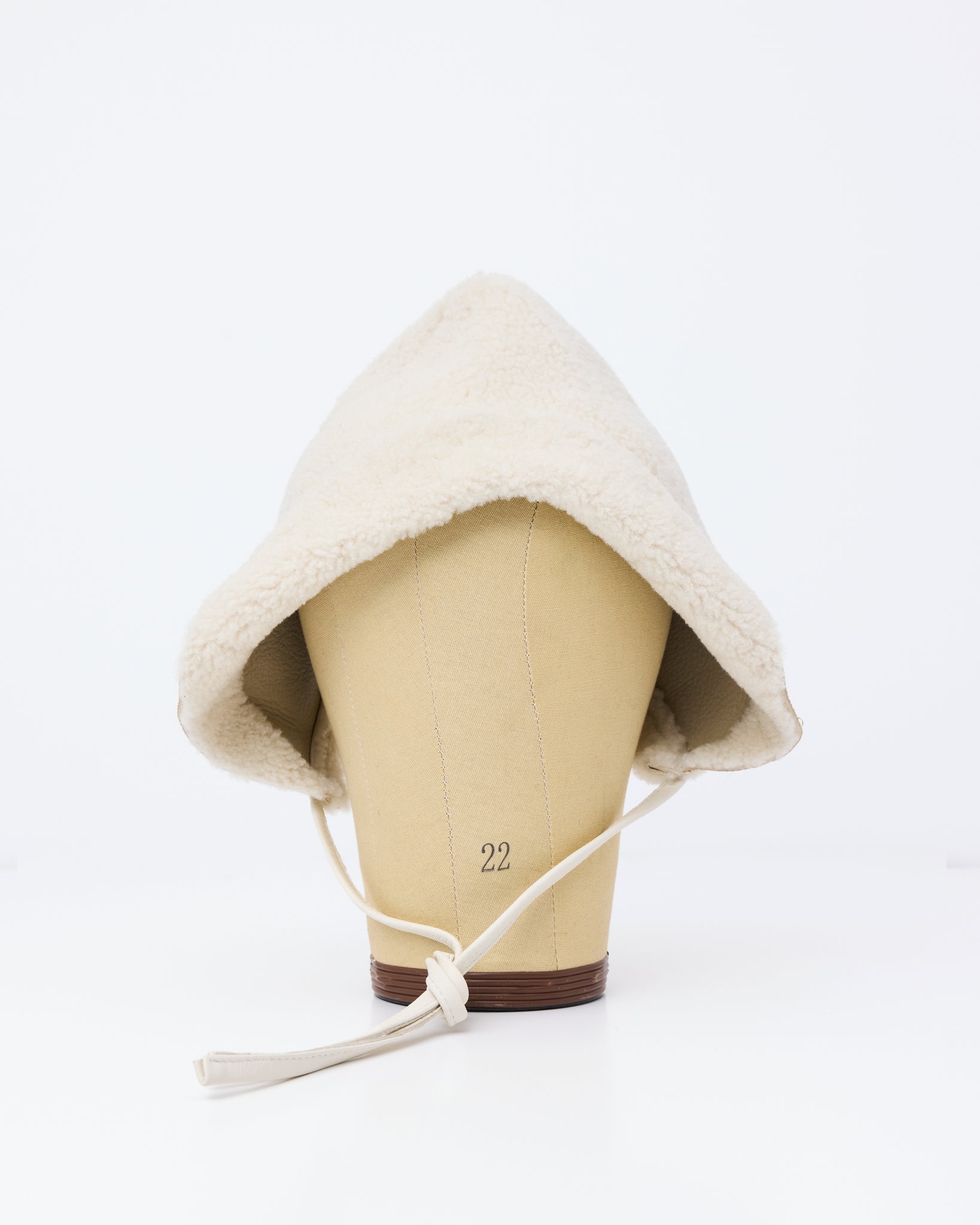 Shearling Bonnet, Chalk