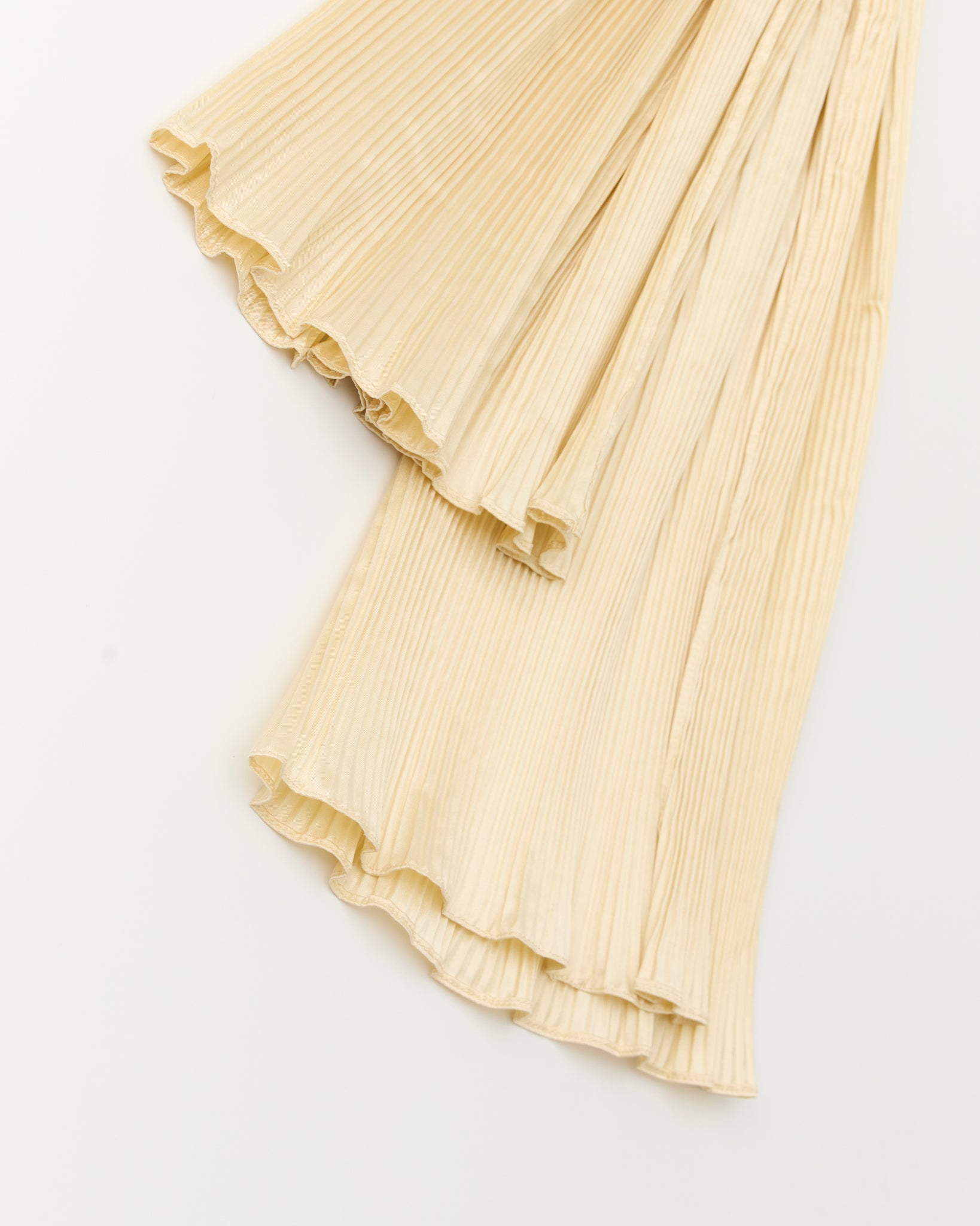 Silk Dupion Pleated Scarf, Ivory