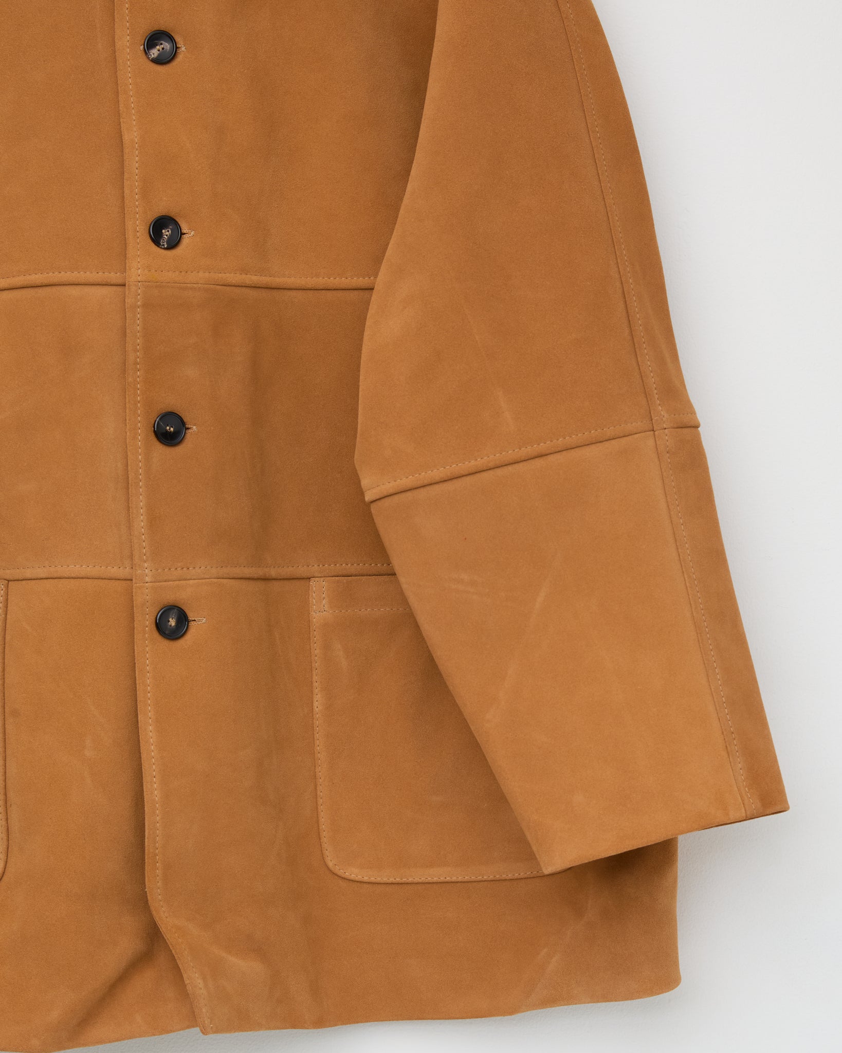 Mens Panelled Quinn Jacket In Suede, Morrocan Flame