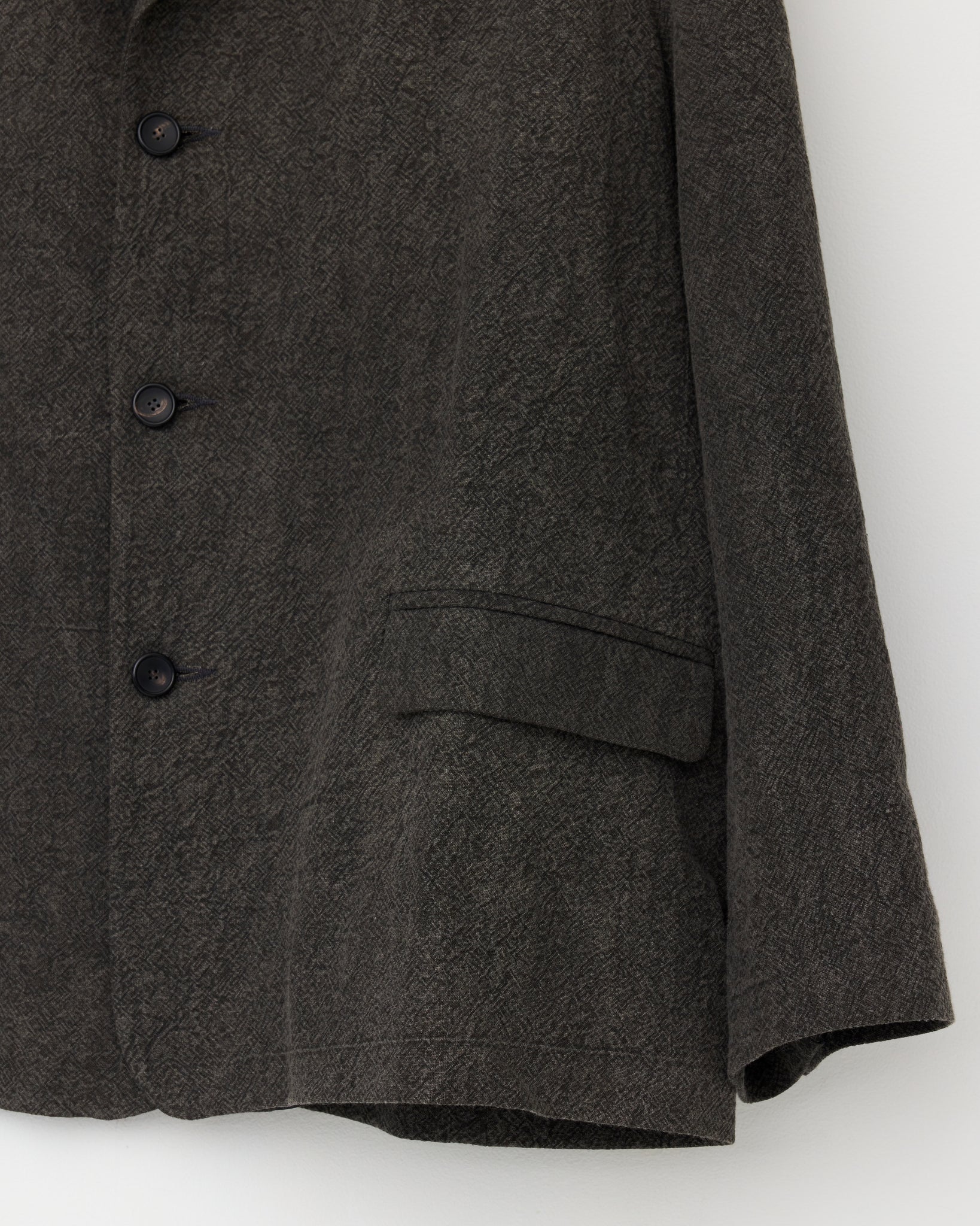 Japanese Textured Linen Sid Blazer, Charcoal