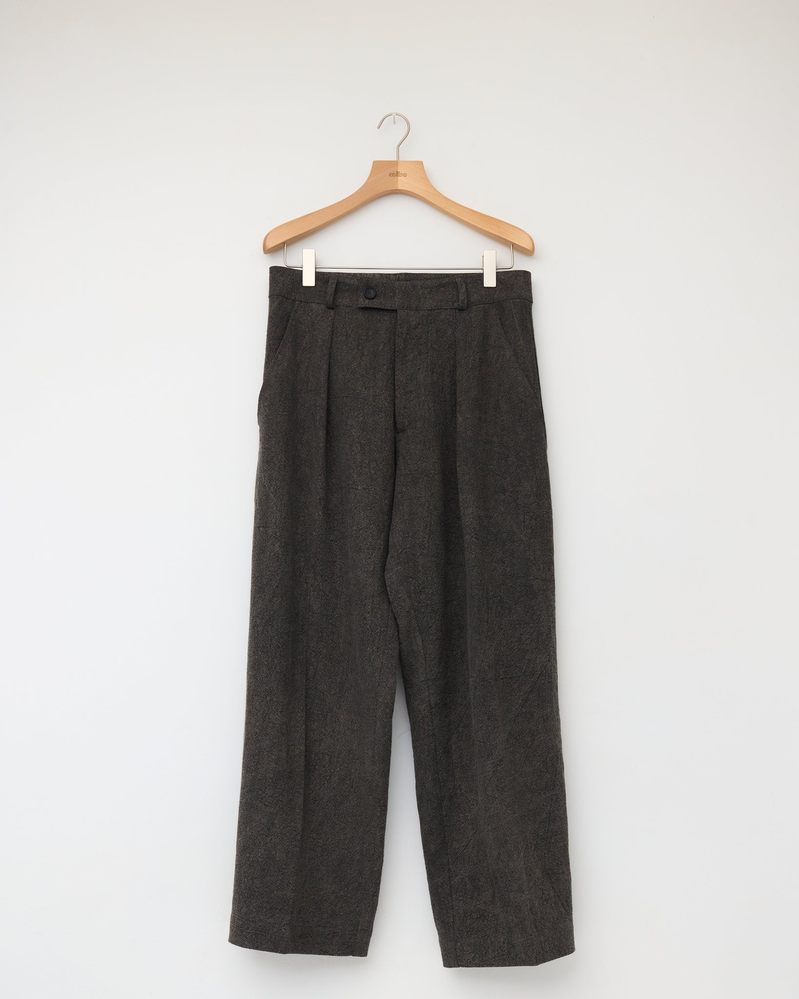 Japanese Textured Linen Silas Trouser, Charcoal