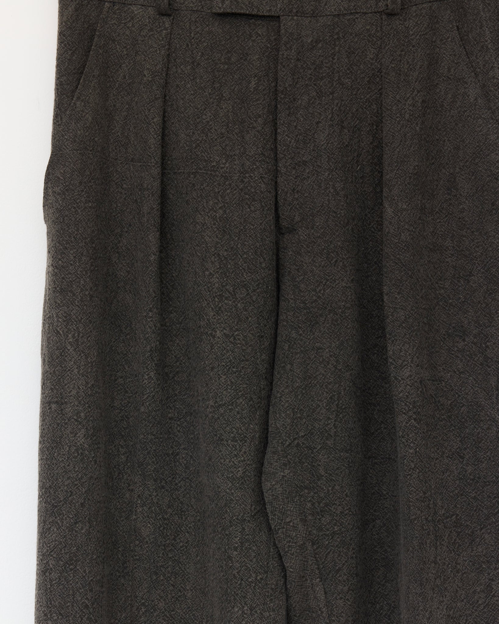 Japanese Textured Linen Silas Trouser, Charcoal