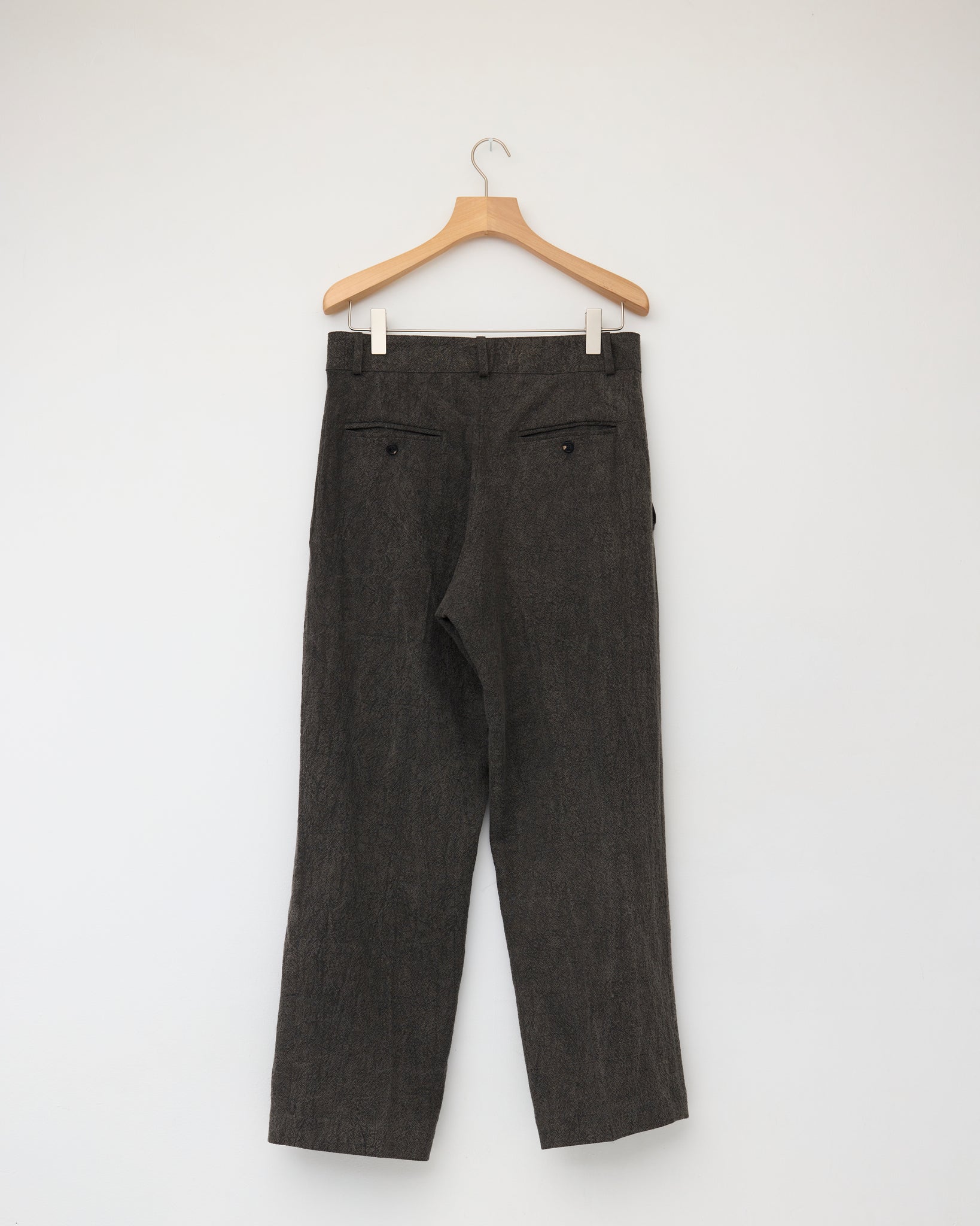 Japanese Textured Linen Silas Trouser, Charcoal