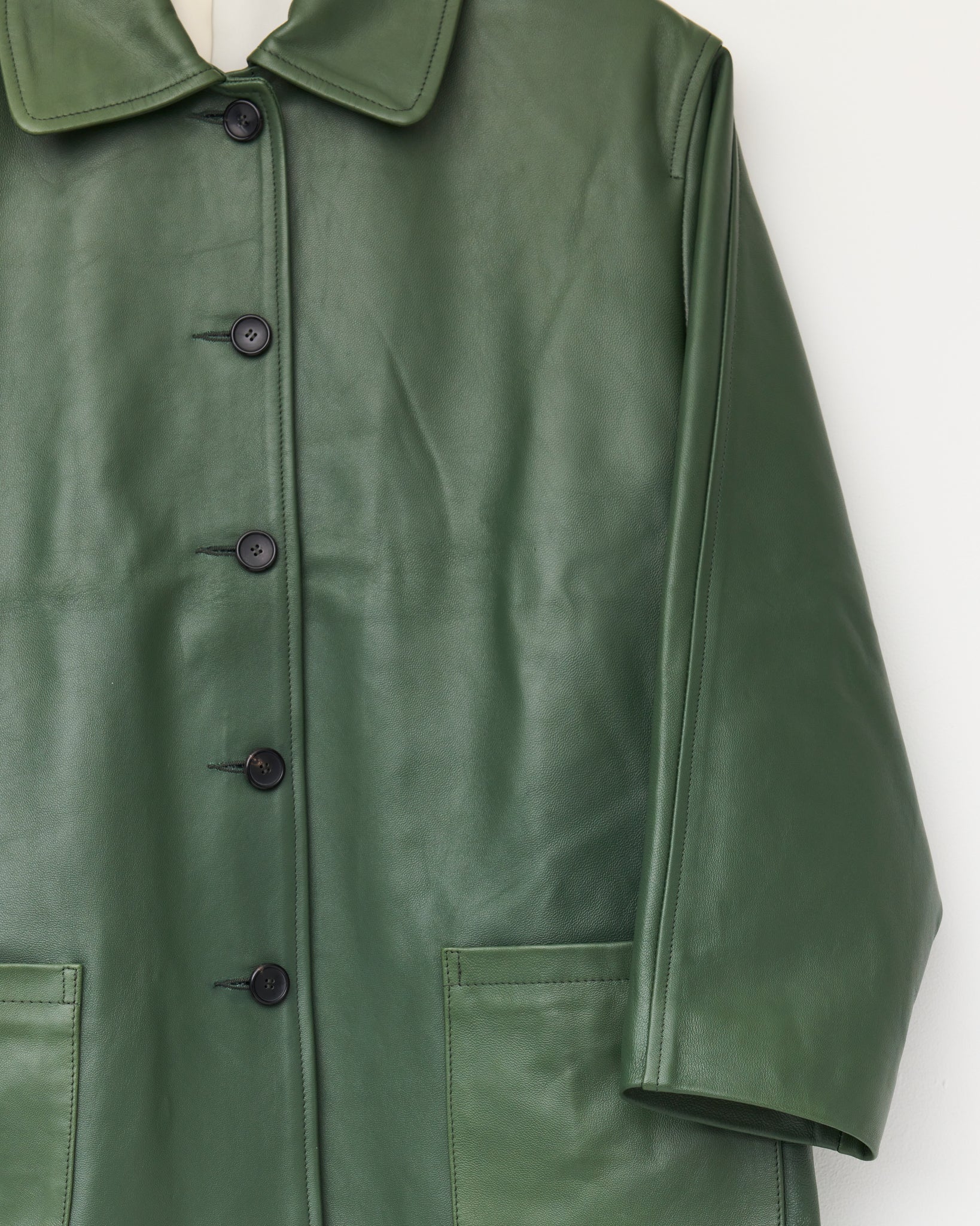 Womens Leather Quinn Jacket, Forest