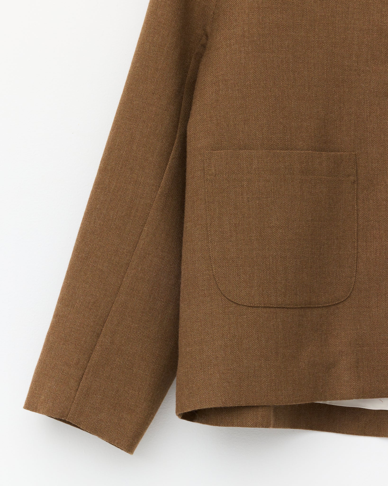 British Wool Zip Up Sandy Jacket, Tobacco