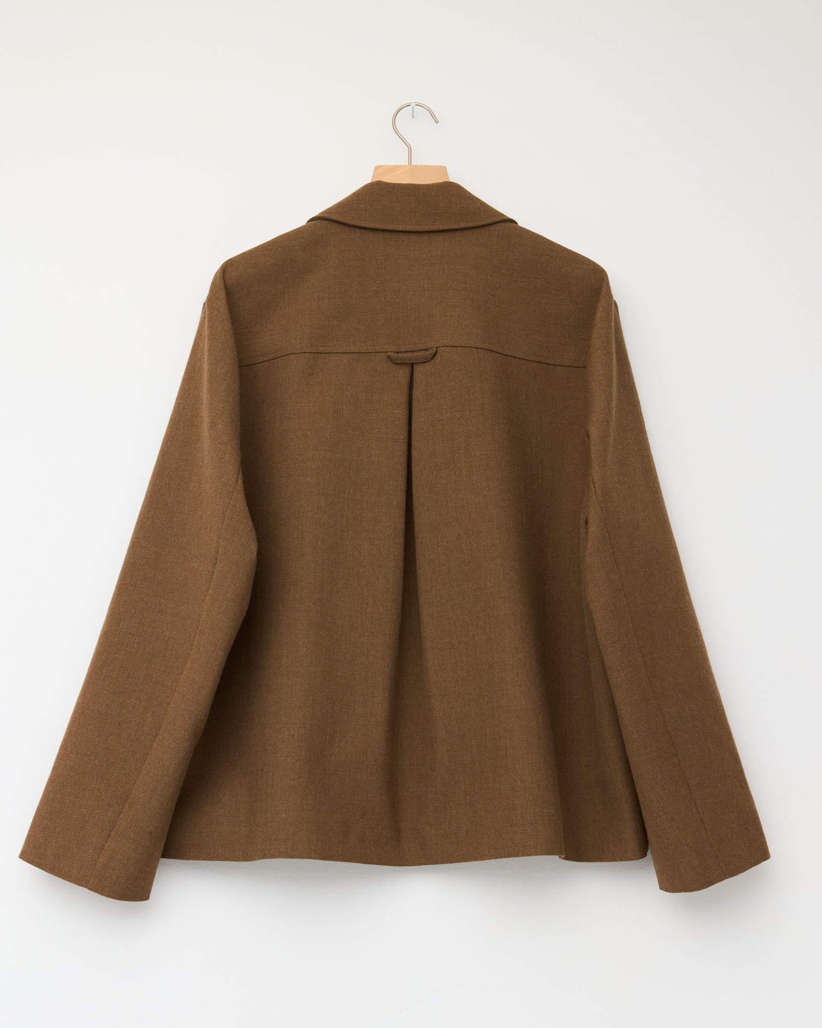 British Wool Zip Up Sandy Jacket, Tobacco