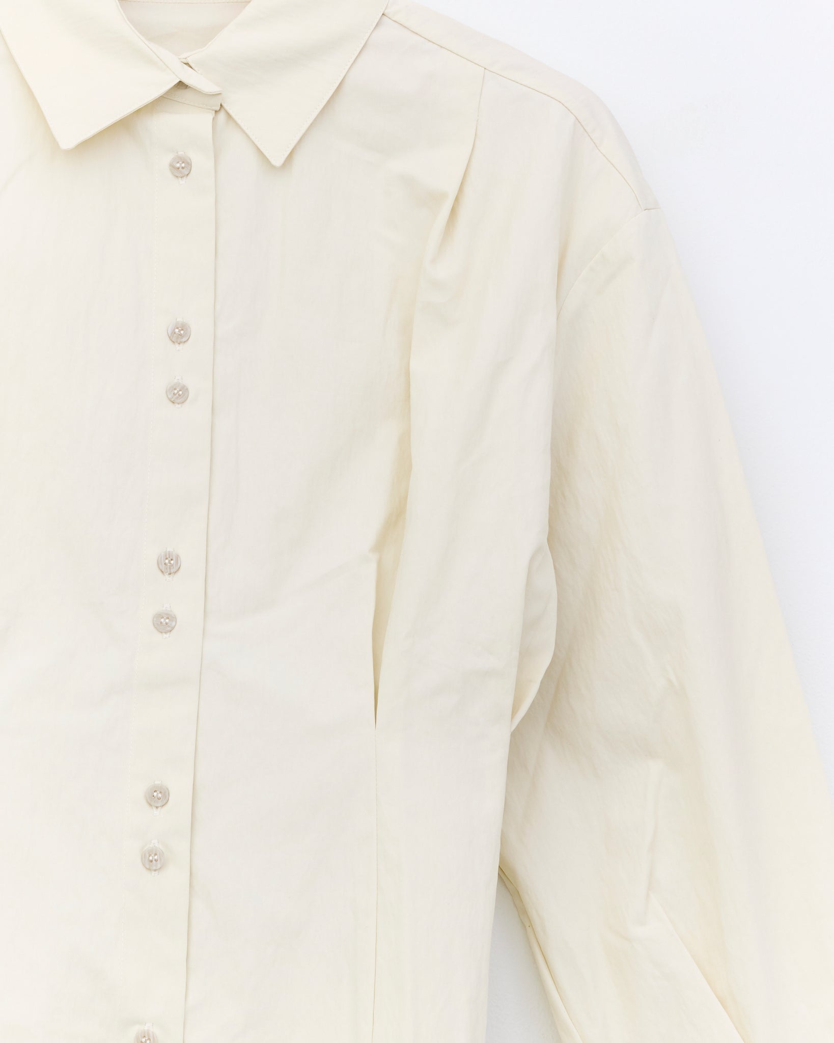 Momoka Pleated Shirt, Chalk