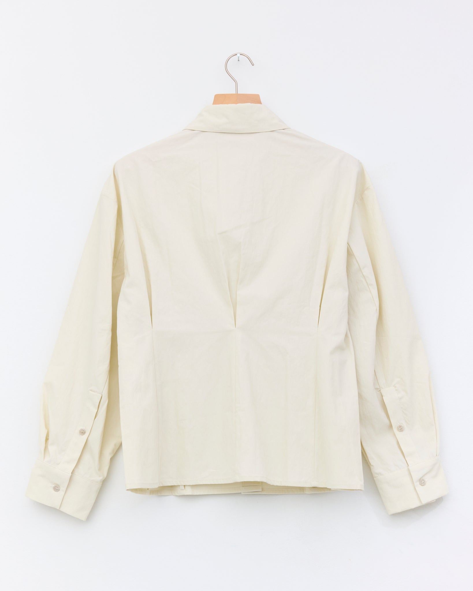Momoka Pleated Shirt, Chalk