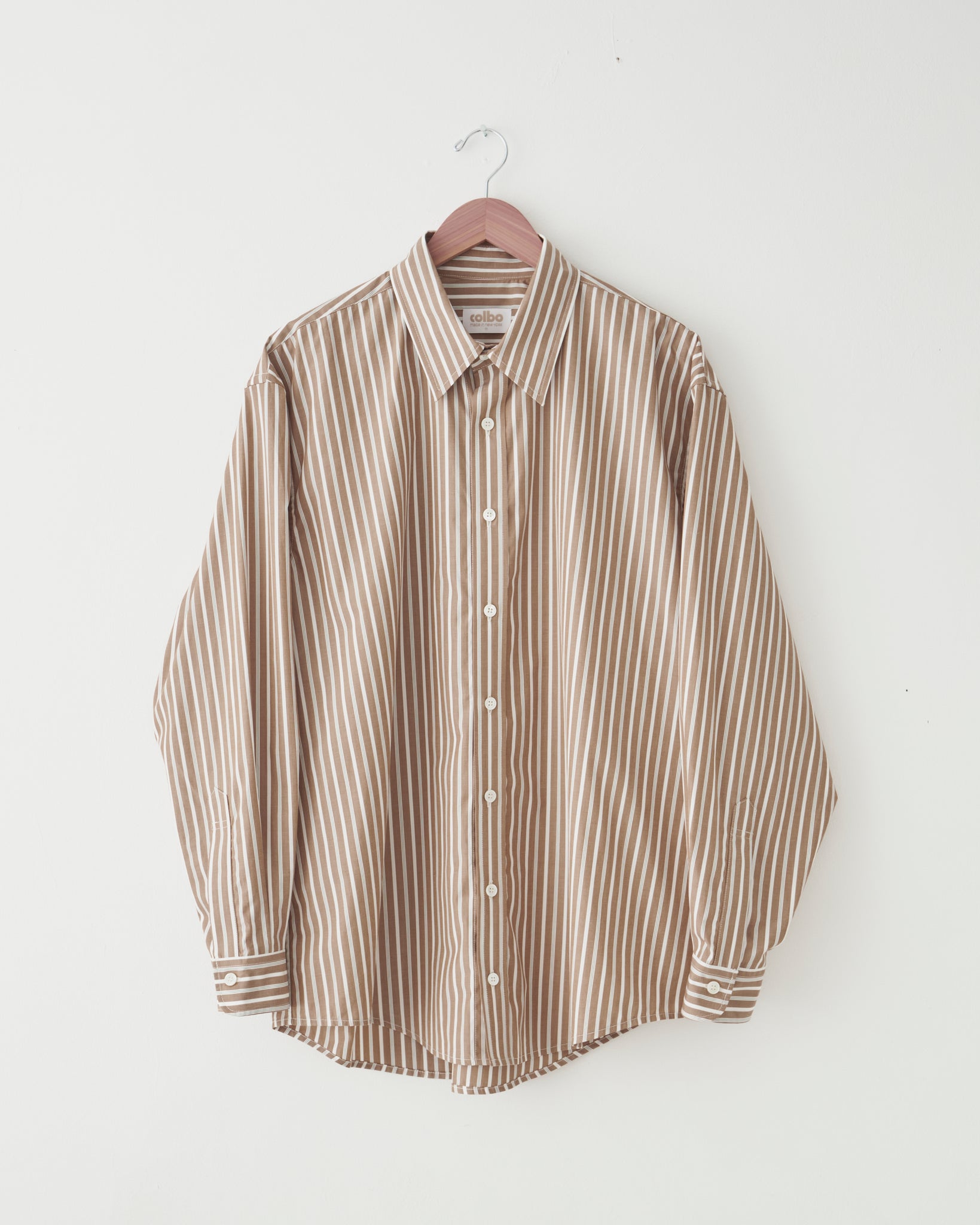 Office Shirt, Brown Striped