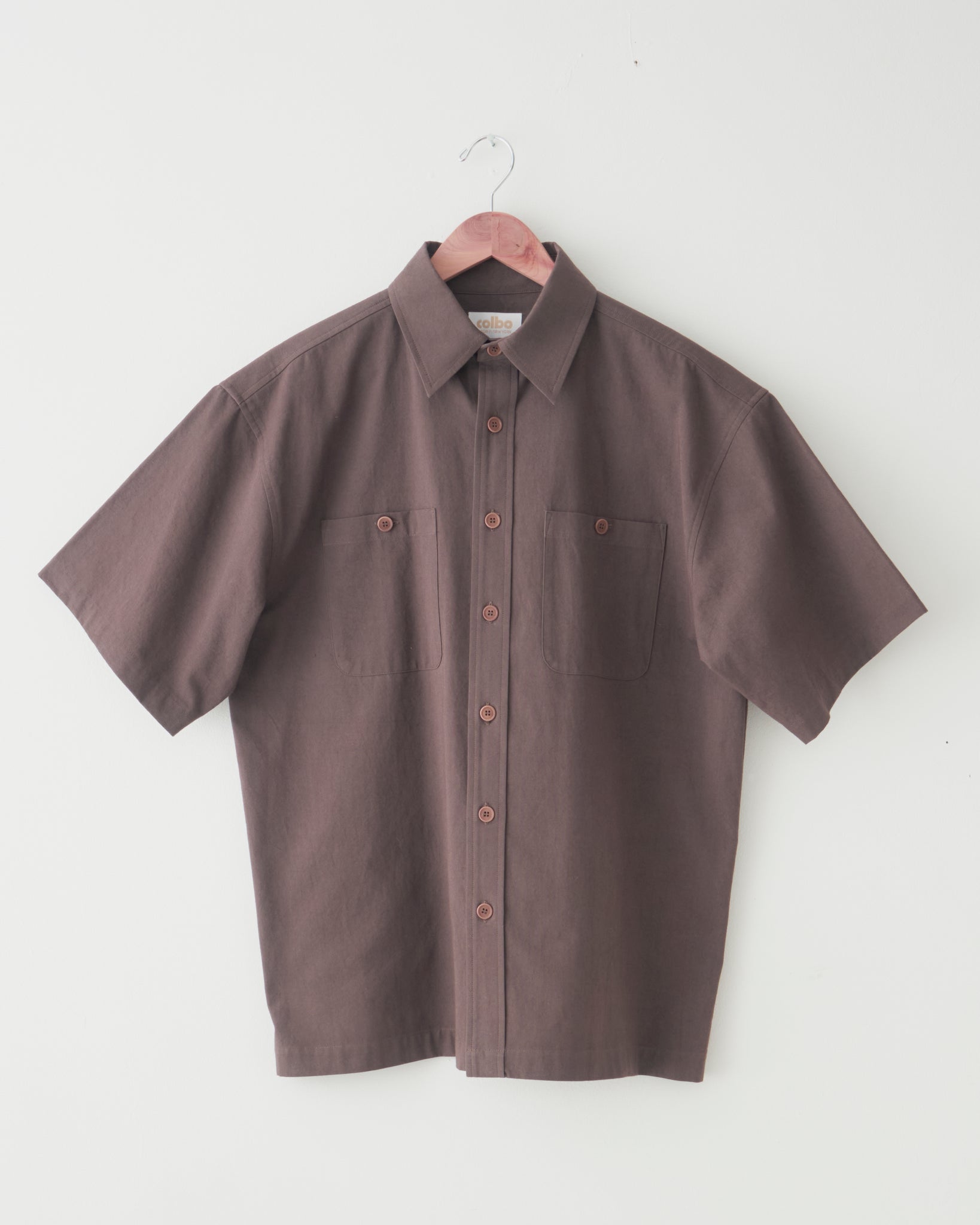 Short Sleeve Buttoned Shirt, Purple
