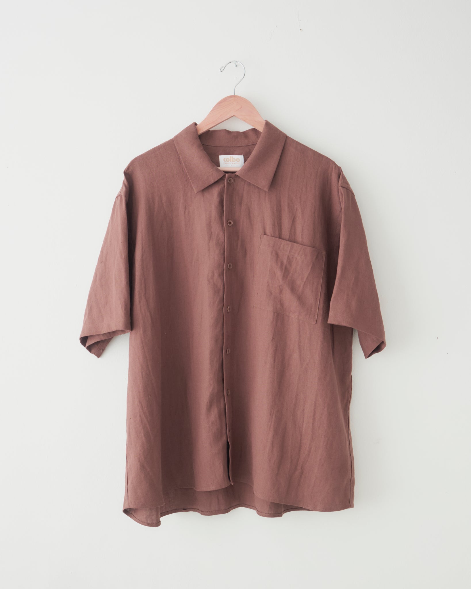 Short Sleeve Easy Shirt, Dark Taupe