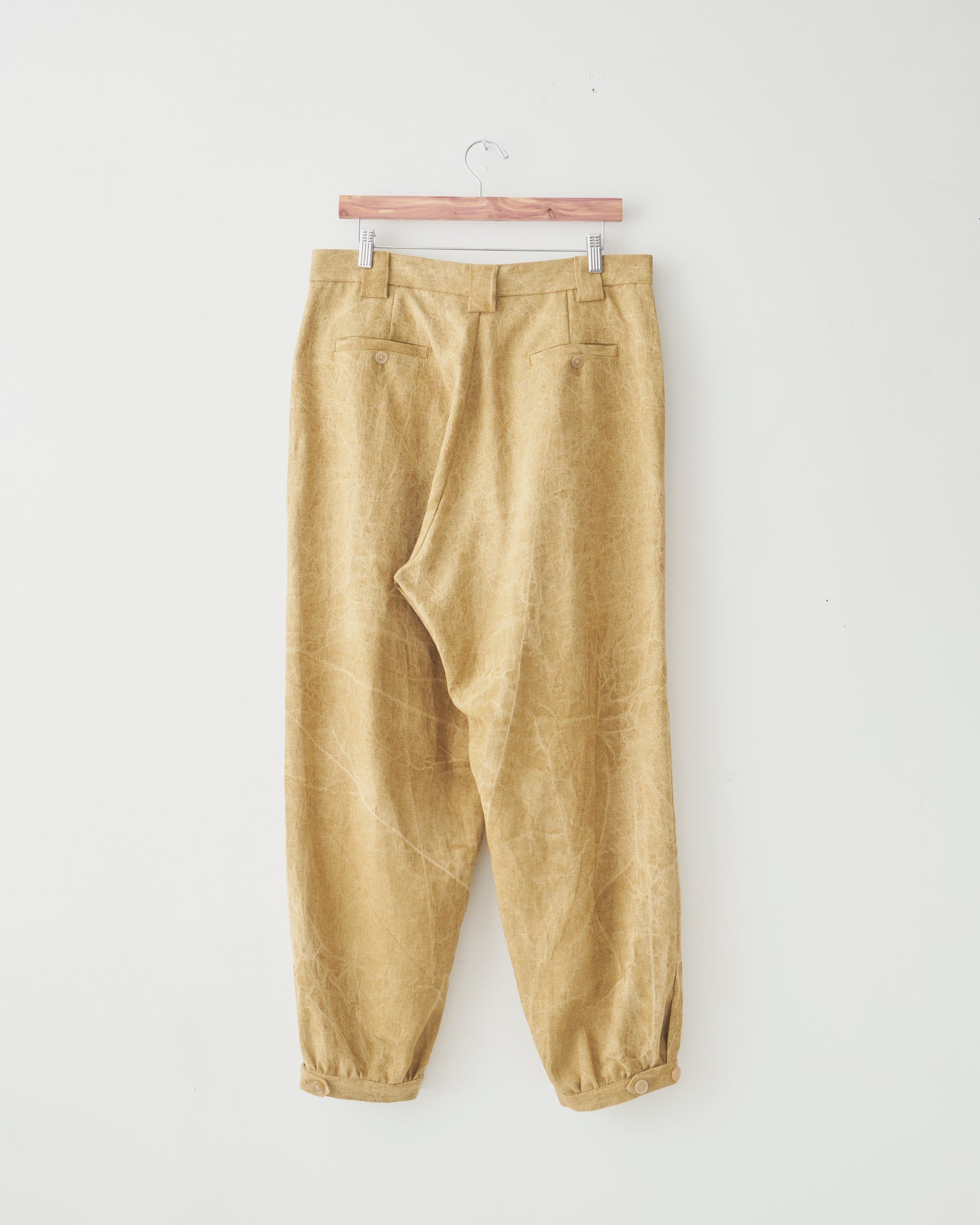 Gathering Pants, Beige Wash