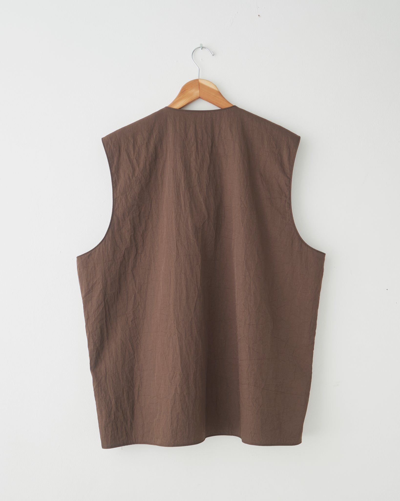 Nylon Zip Vest, Brown