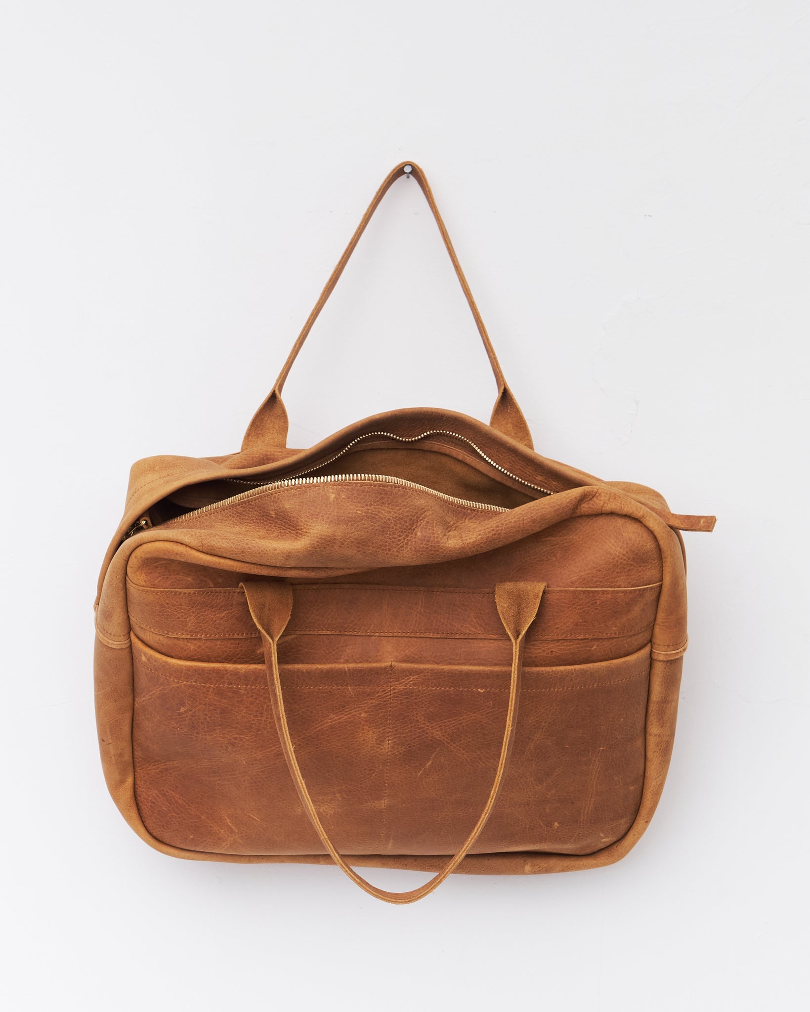 Overnight Bag, Rust Leather