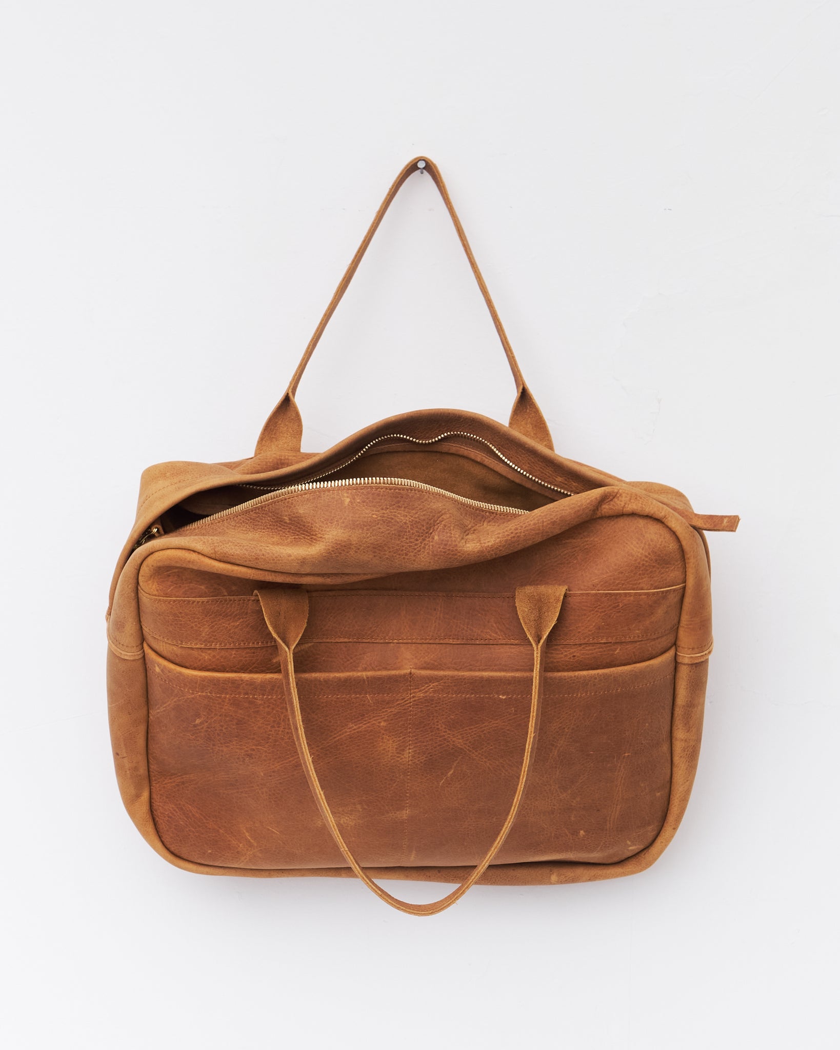 Overnight Bag, Rust Leather