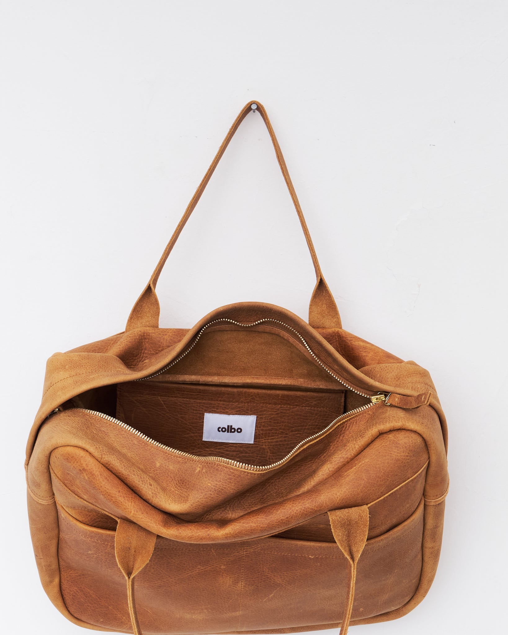 Overnight Bag, Rust Leather