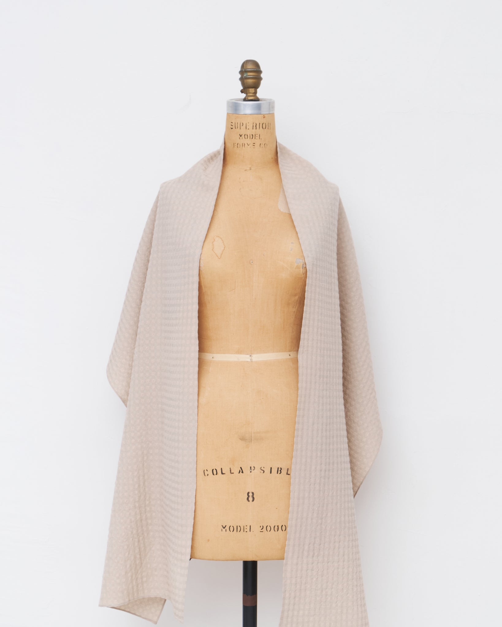 Scarf, Textured Beige Plaid