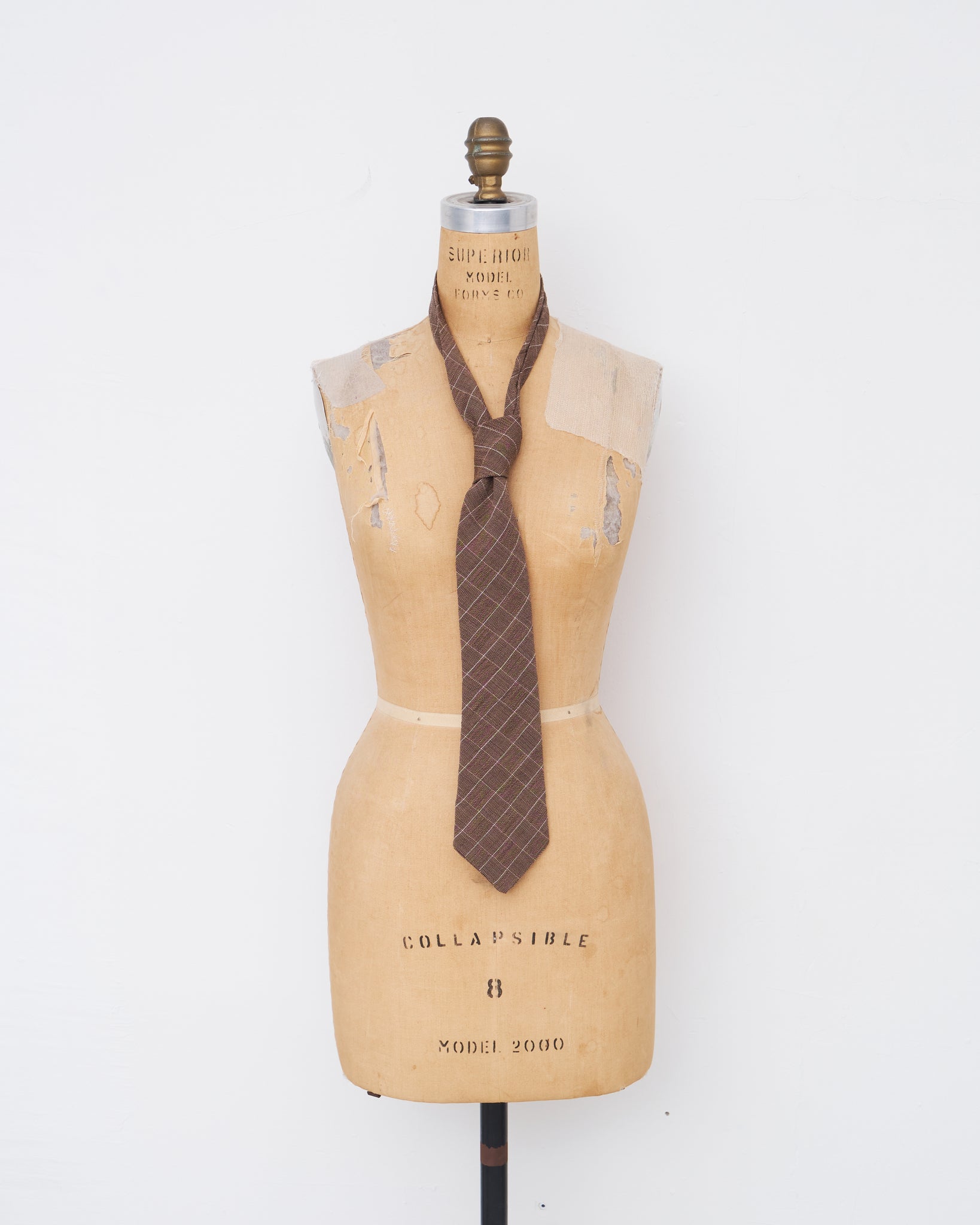 Tie, Brown Linear Check