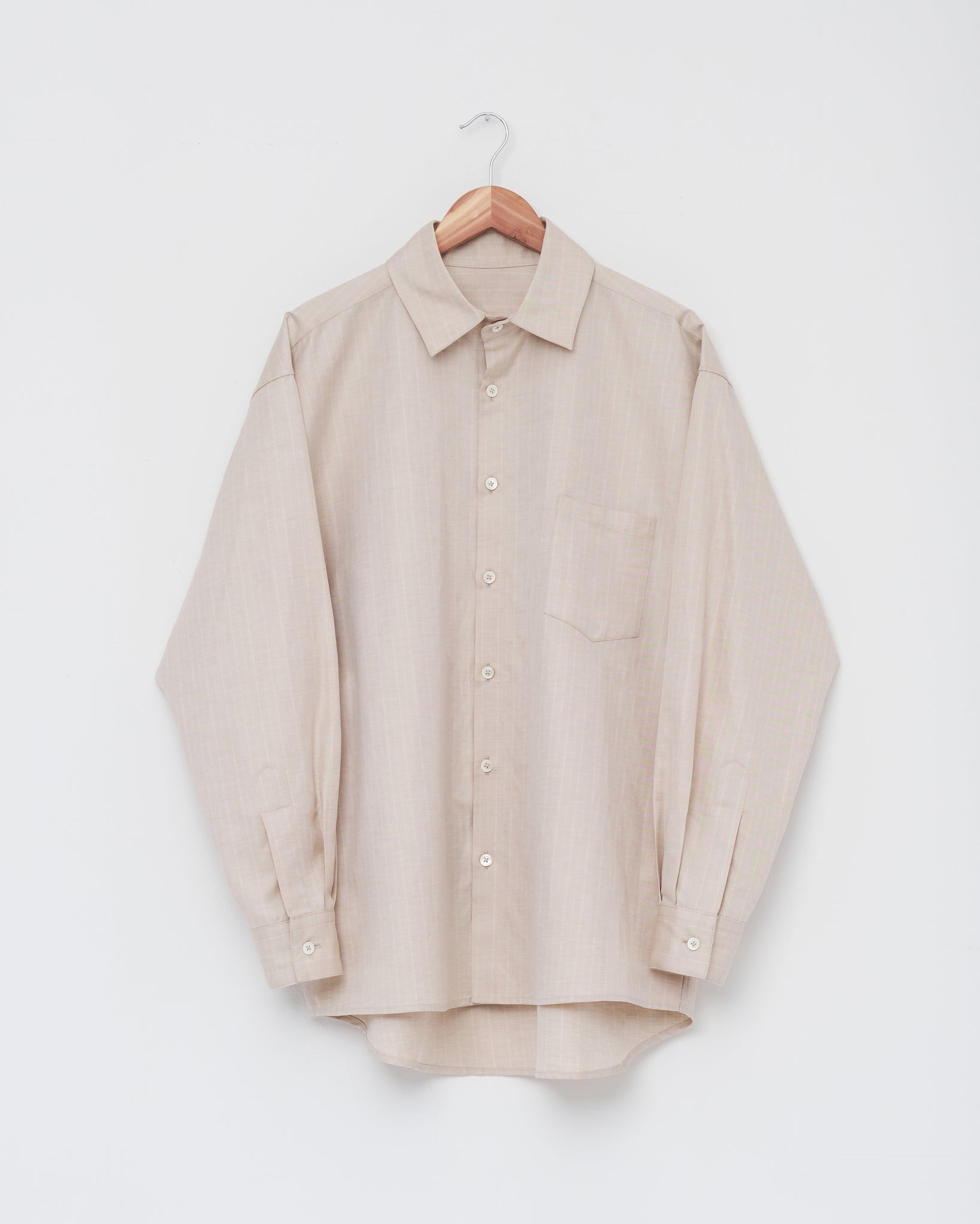 Banaras Shirt, Warm Gray Stripe