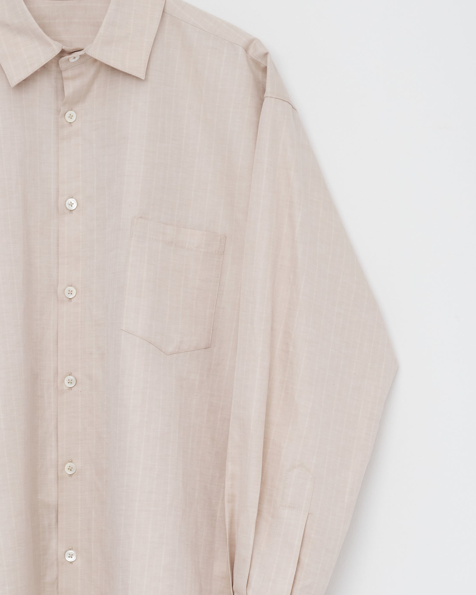 Banaras Shirt, Warm Gray Stripe