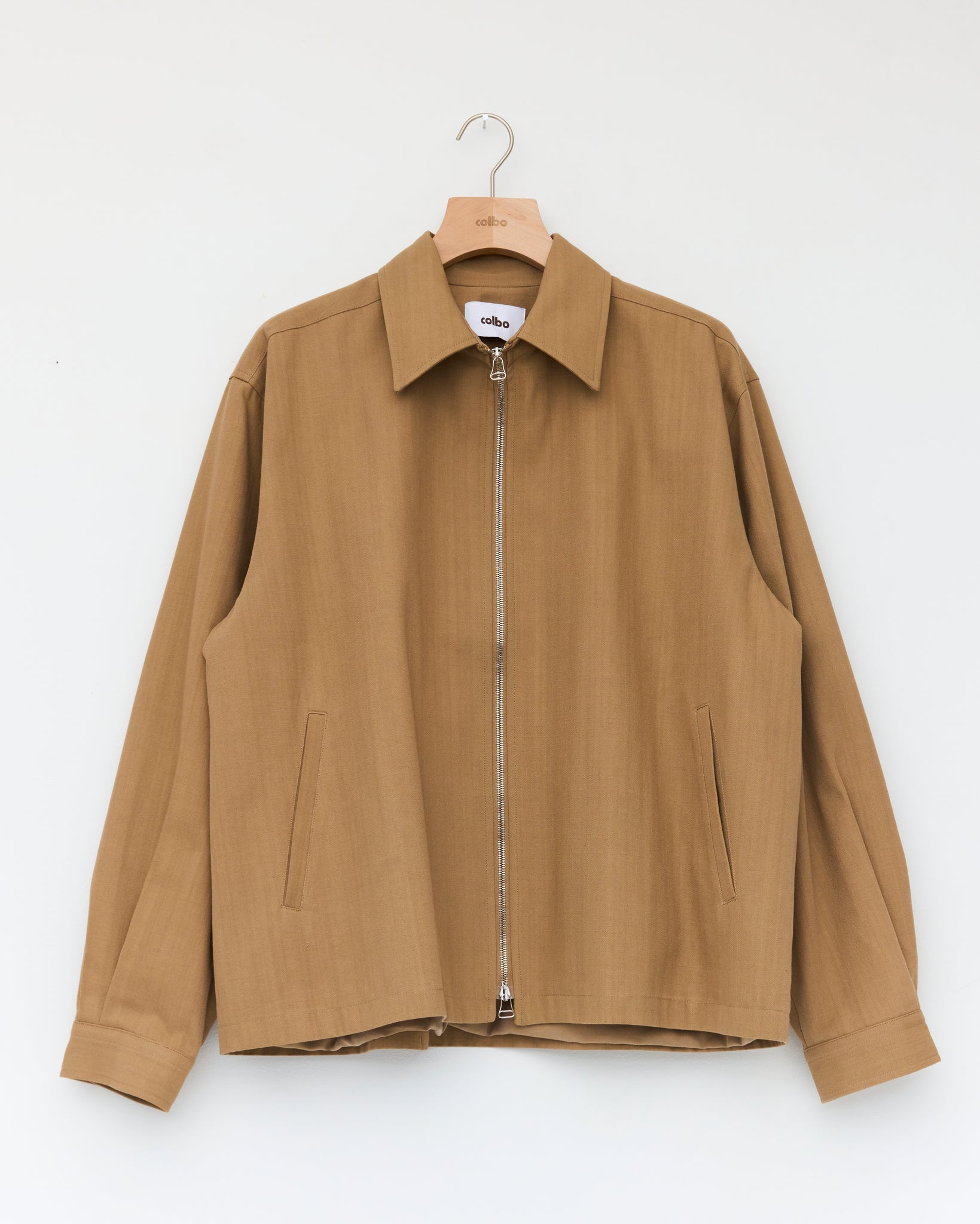Box Zip Jacket, Dark Beige