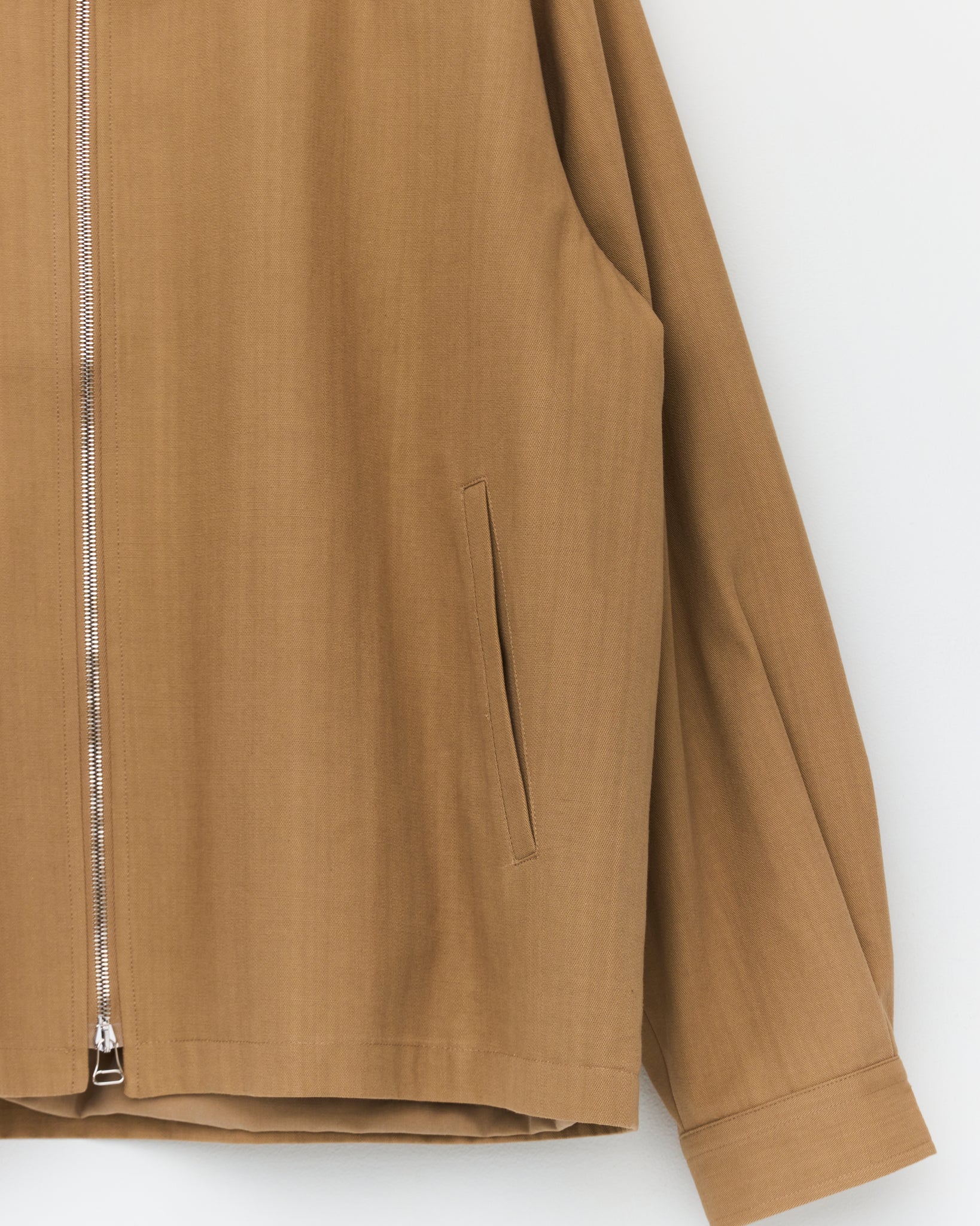 Box Zip Jacket, Dark Beige