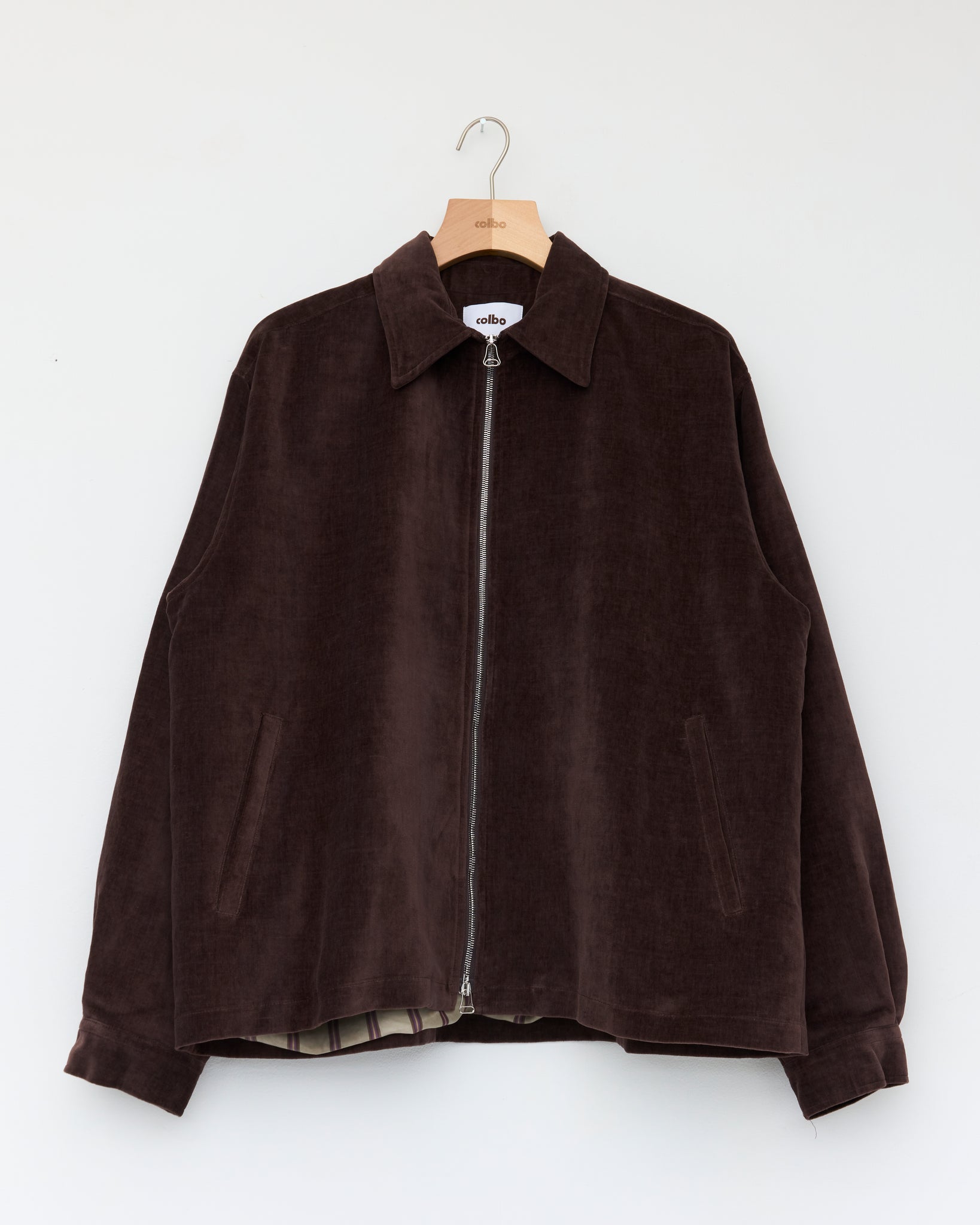 Box Zip Jacket, Dark Purple Velvet