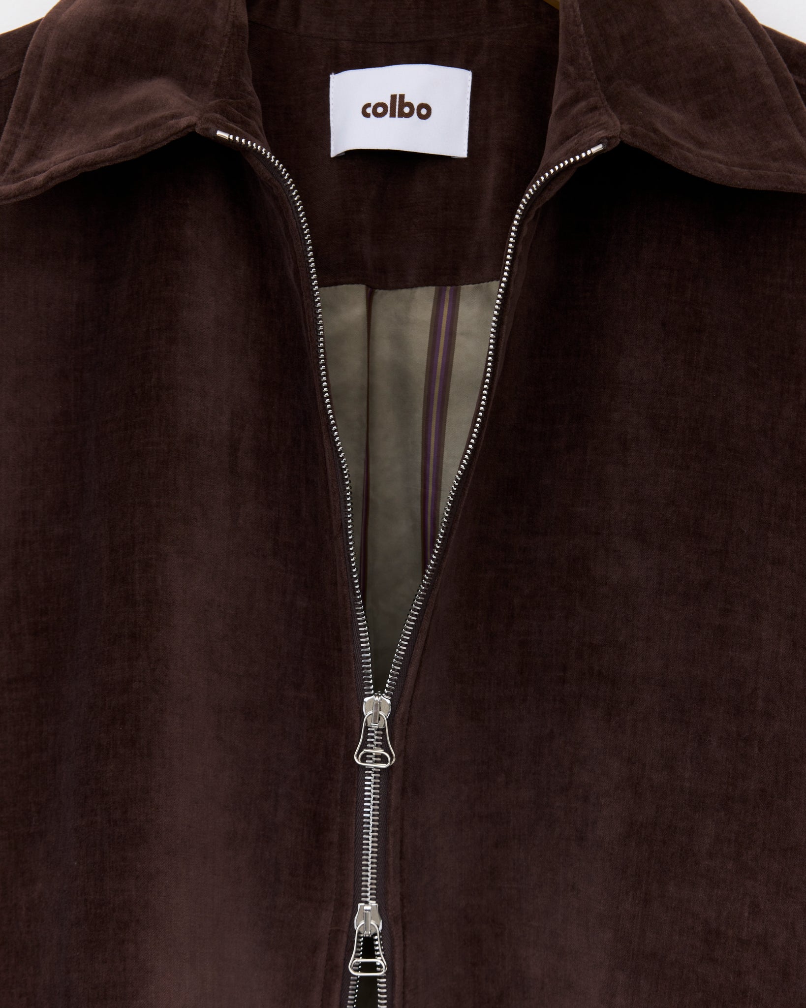 Box Zip Jacket, Dark Purple Velvet