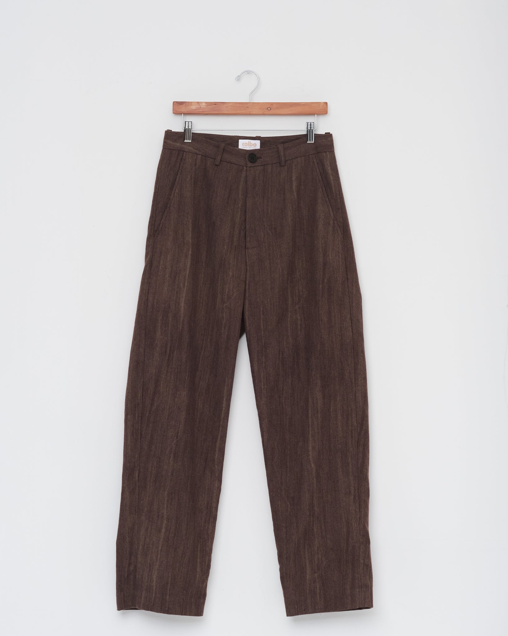 Chinos, Washed Brown Houndstooth