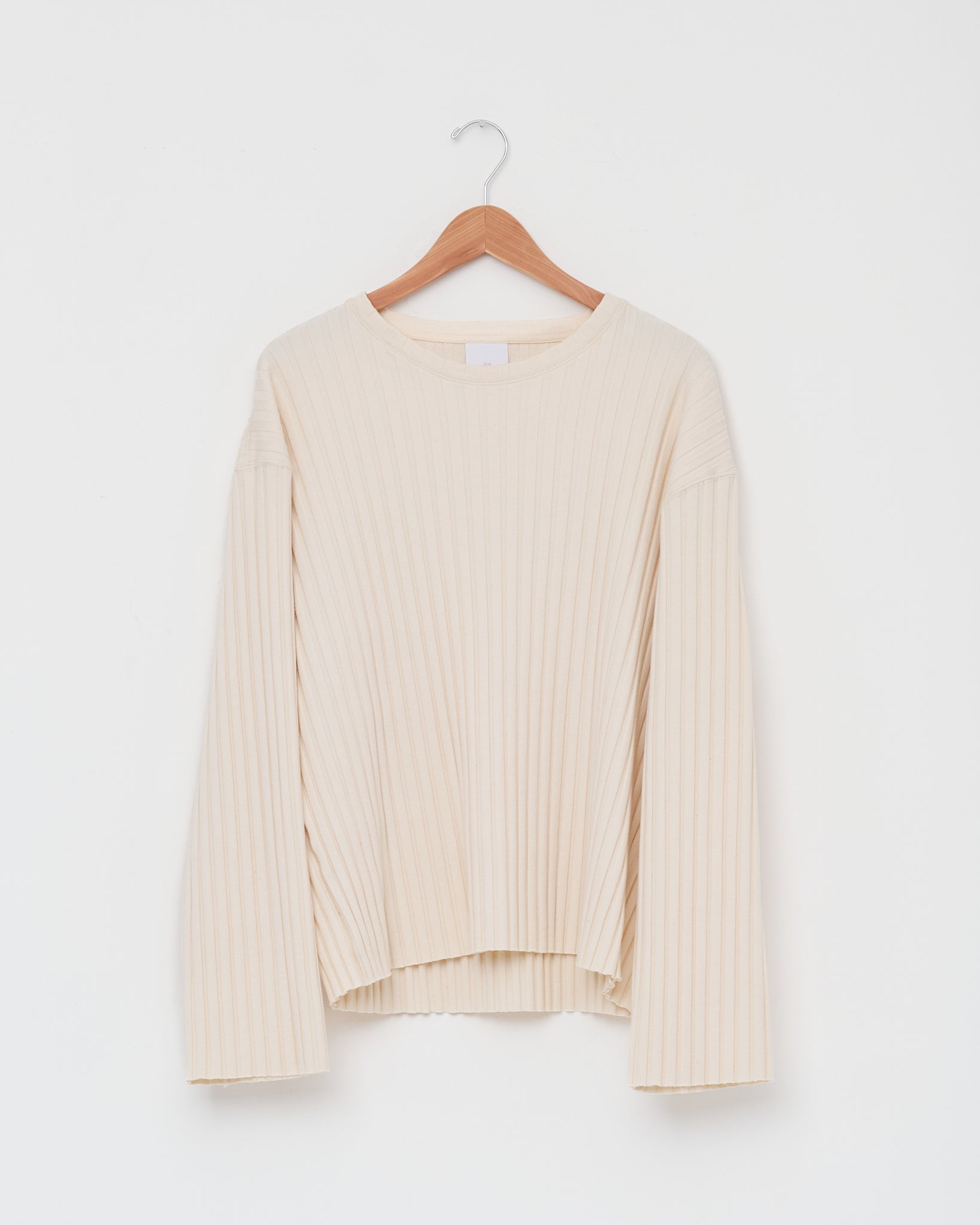 Crop LS T, Natural Wide Rib