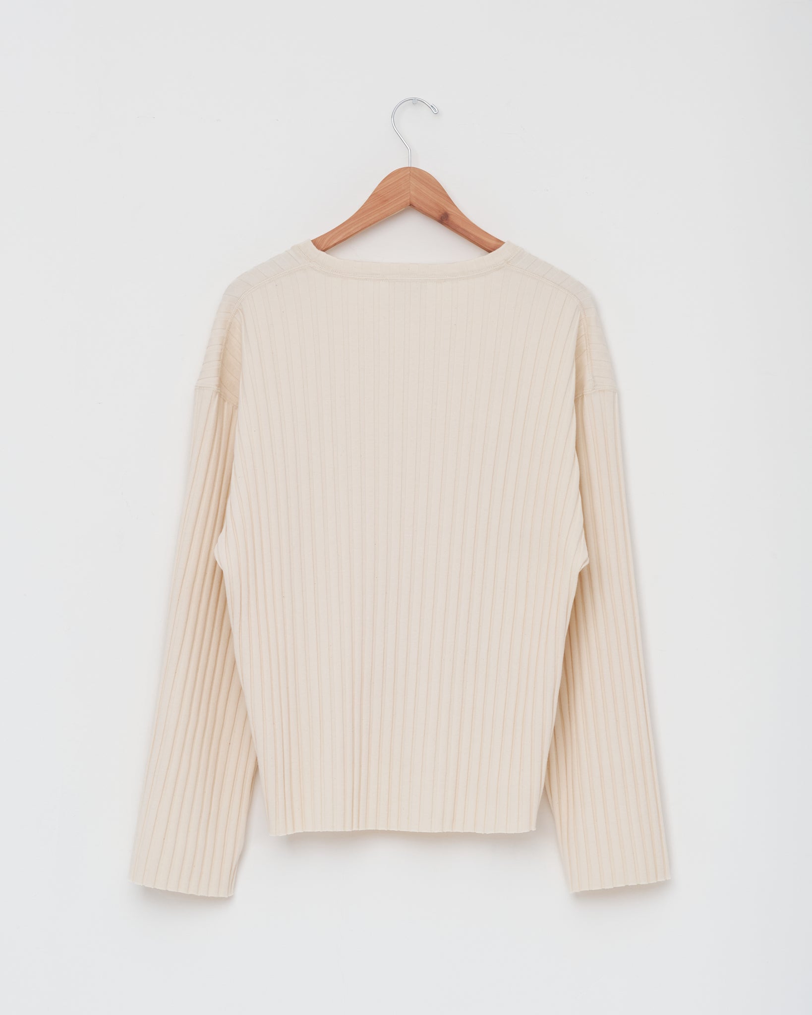 Crop LS T, Natural Wide Rib