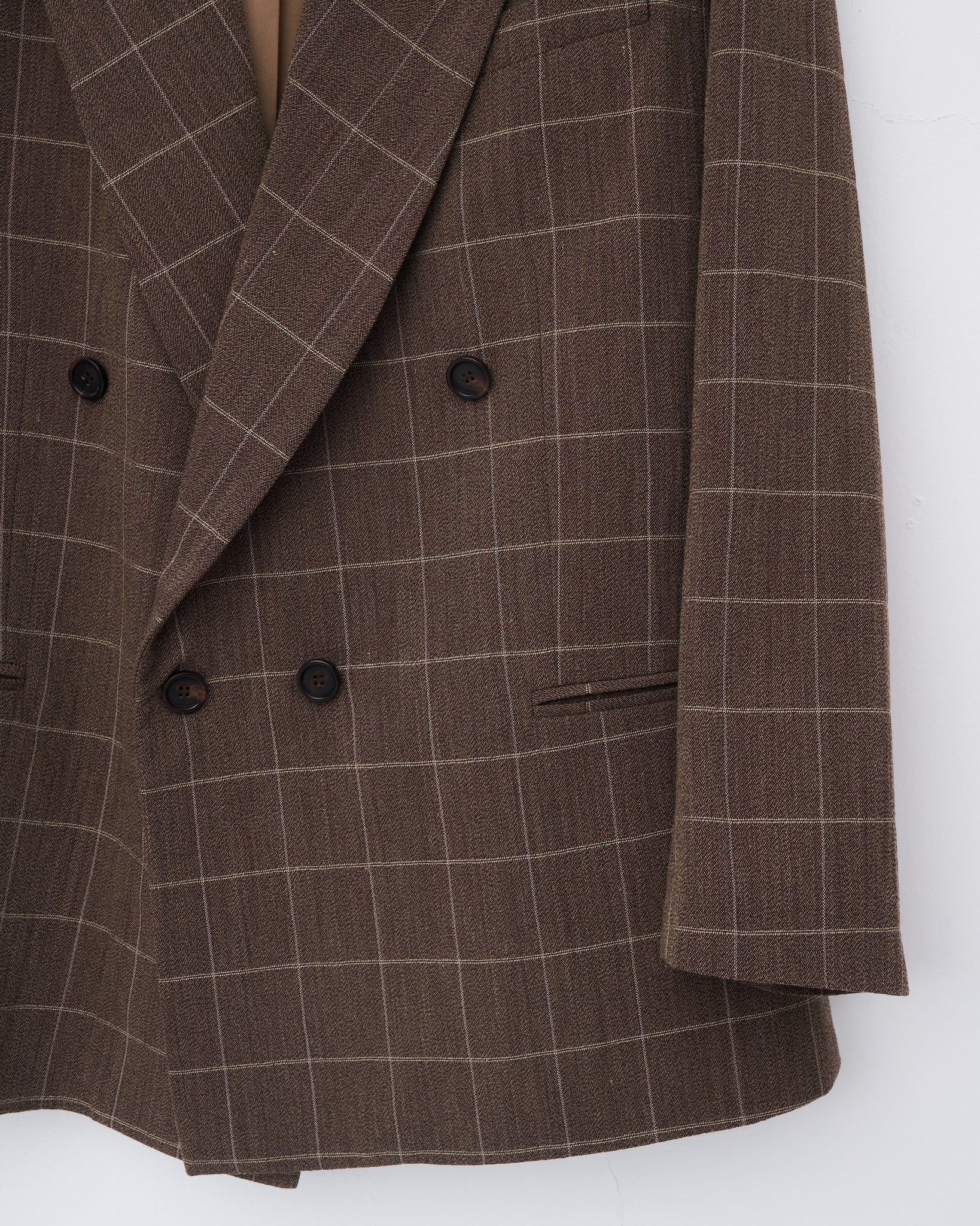 Double Breasted Blazer, Vintage Brown Plaid