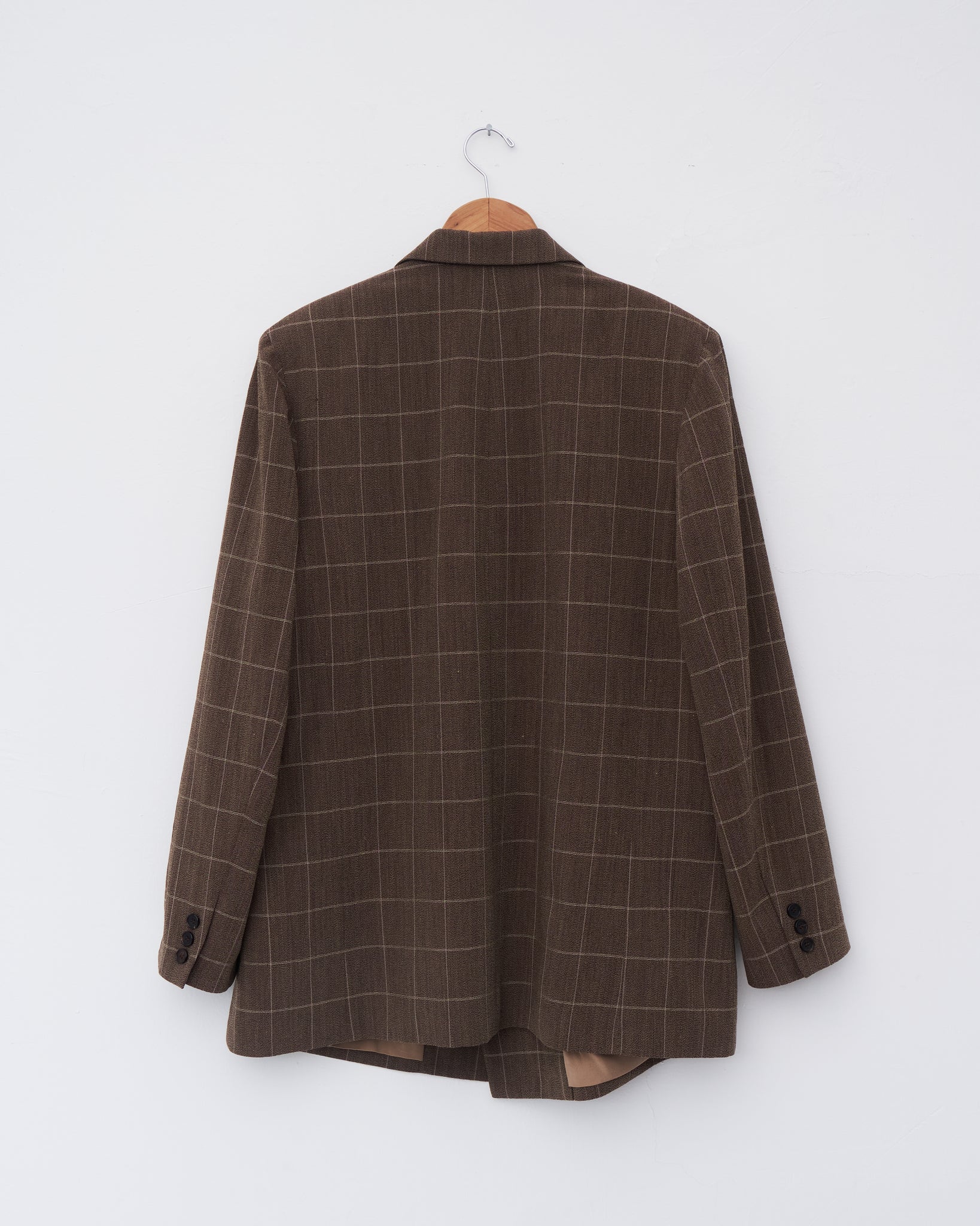 Double Breasted Blazer, Vintage Brown Plaid
