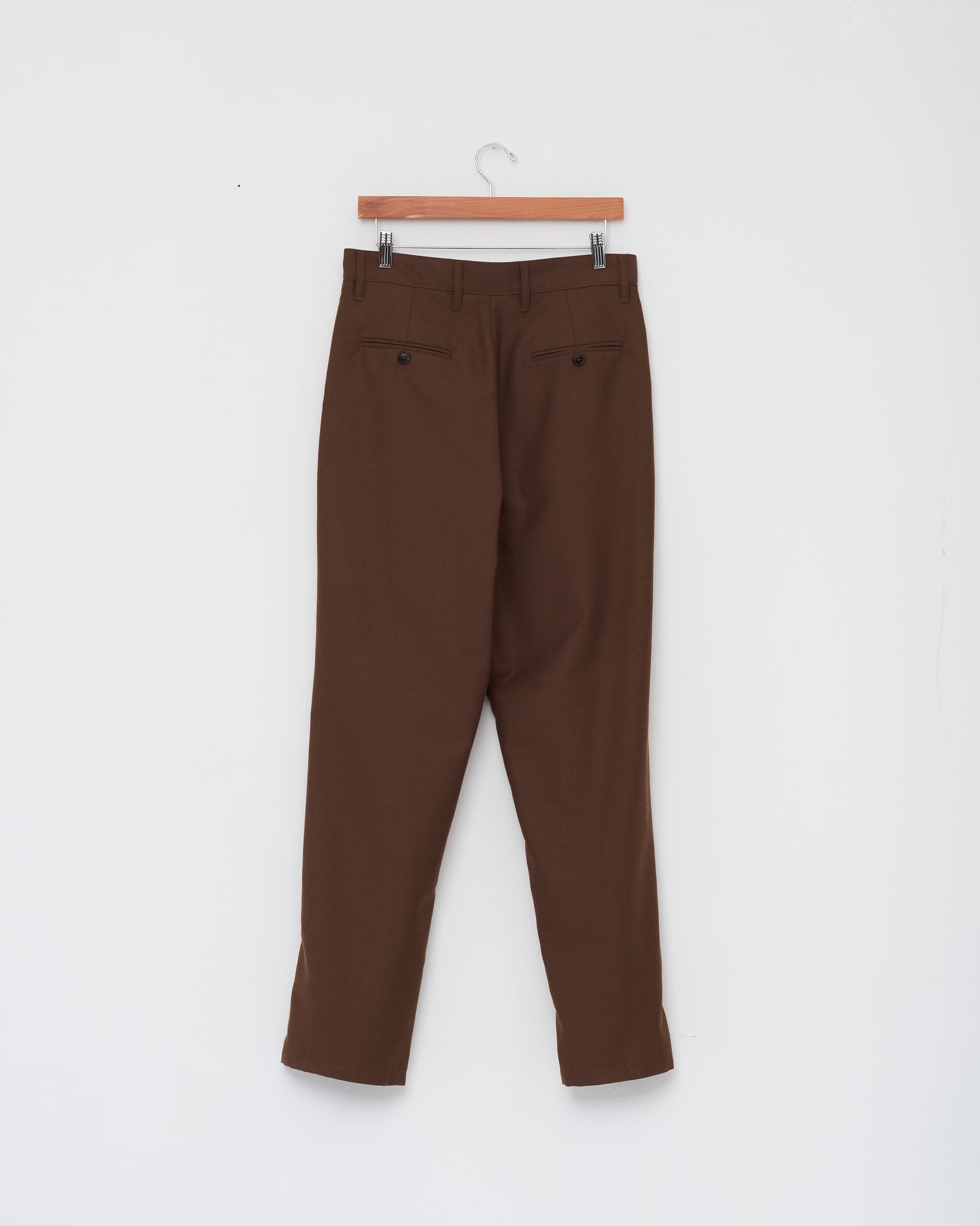 Double Pleat Pants, Brown