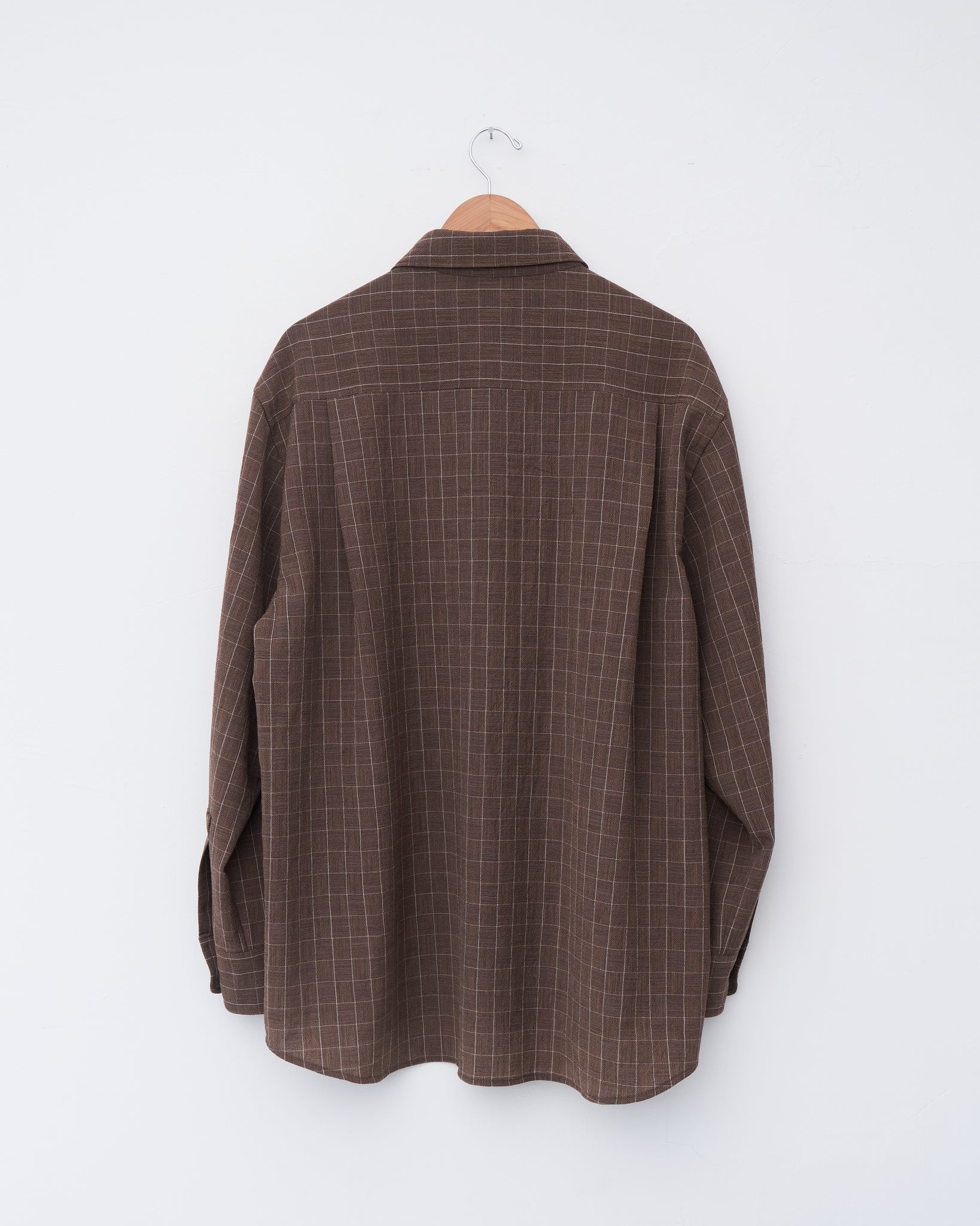 Dress Shirt, Brown Linear Check