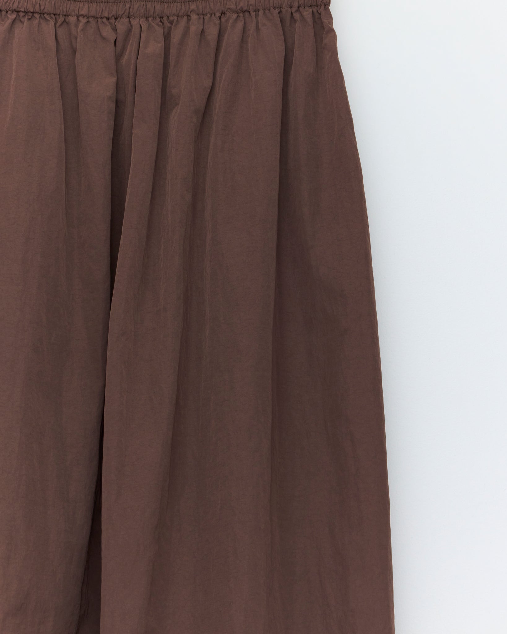 Elastic Skirt, Crinkly Brown Nylon