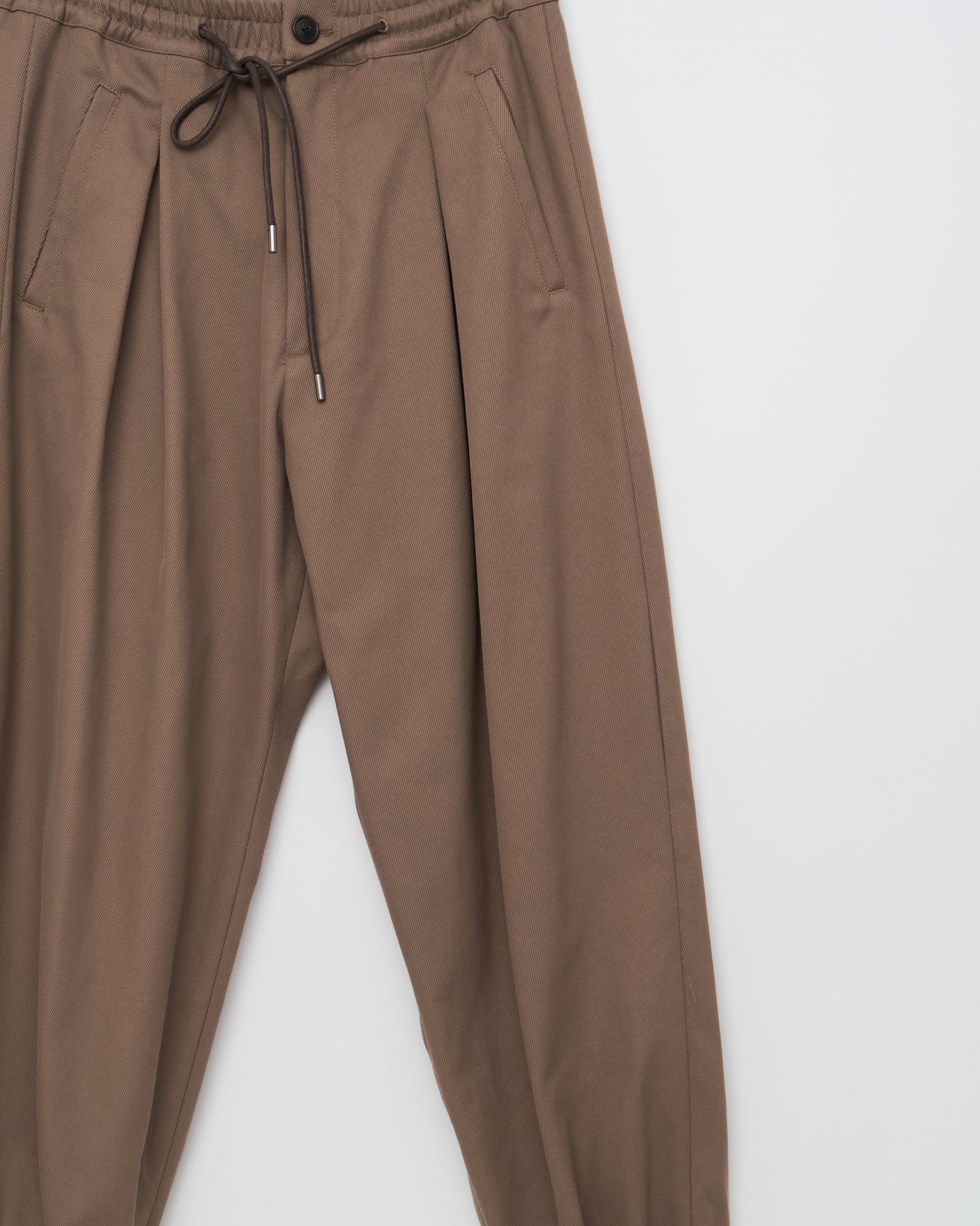 Elastic Trousers, Brown Twill