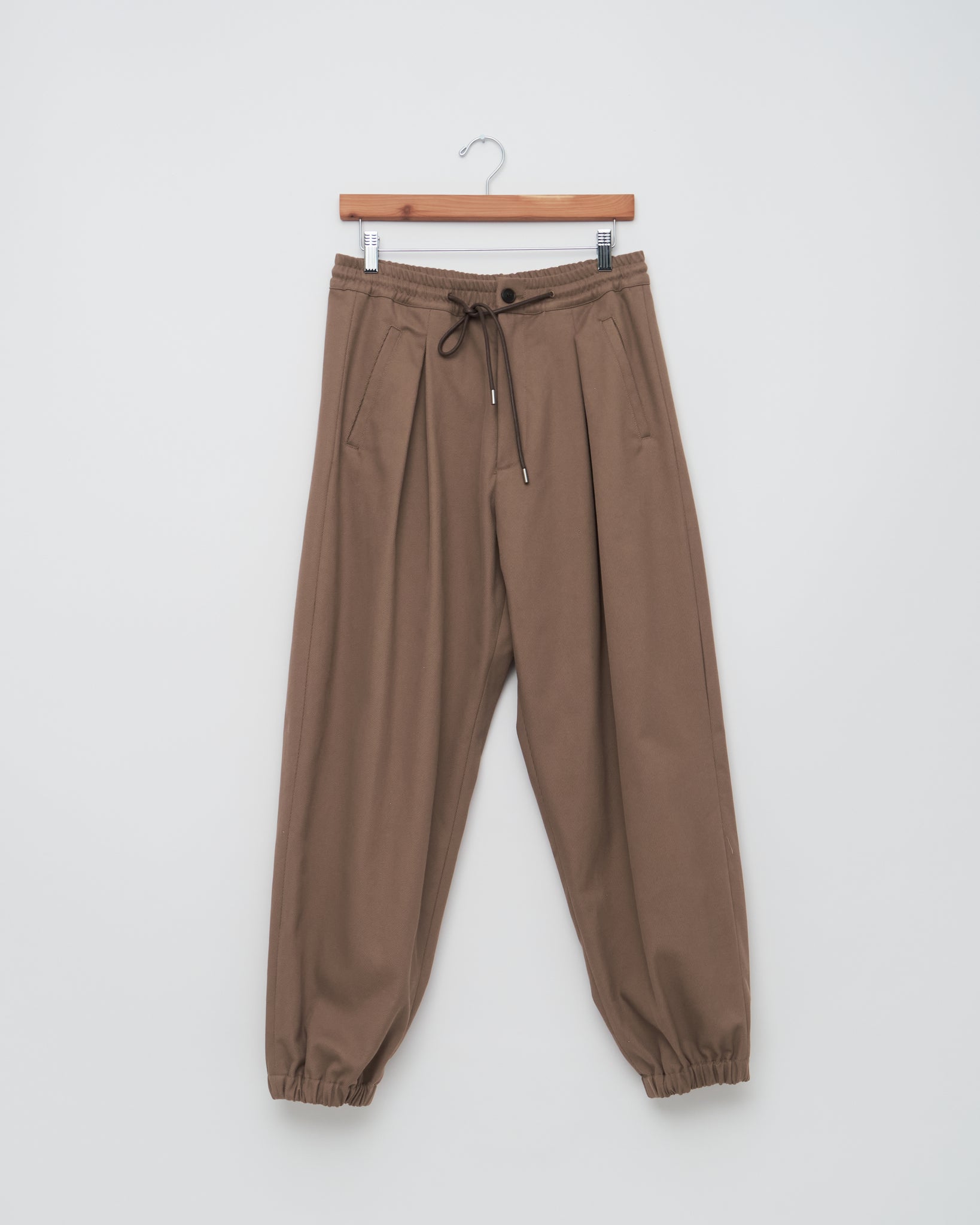 Elastic Trousers, Brown Twill