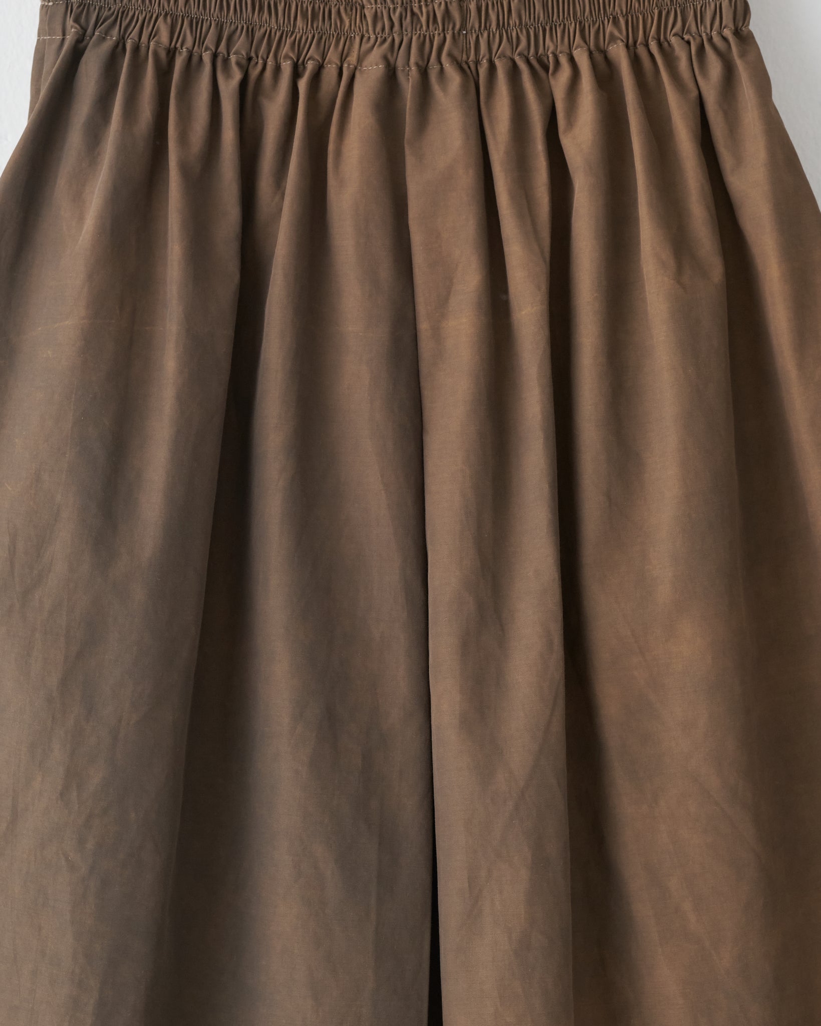 Elastic Waist Skirt, Wash Dark Brown