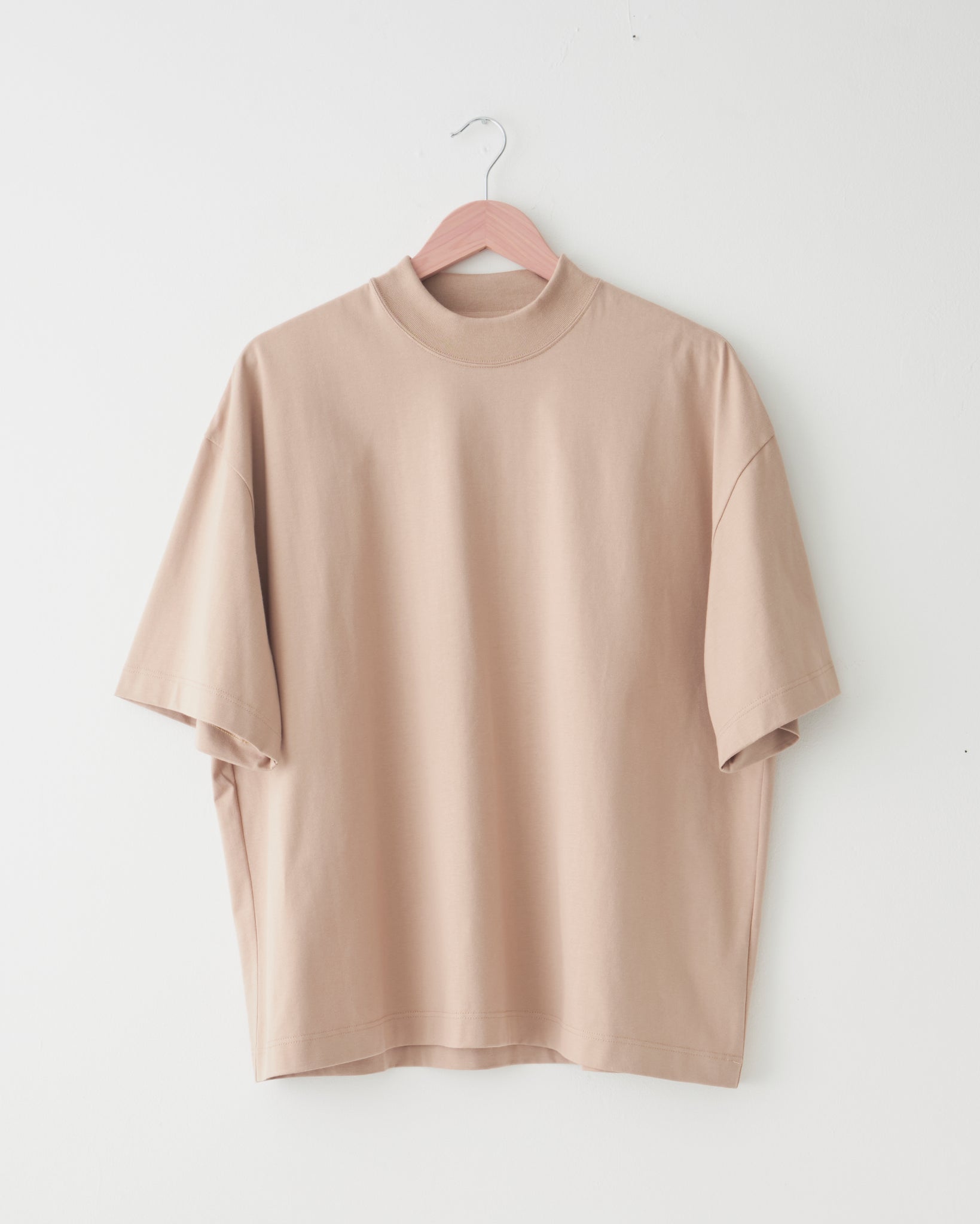 Mock Neck T-Shirt, Brown