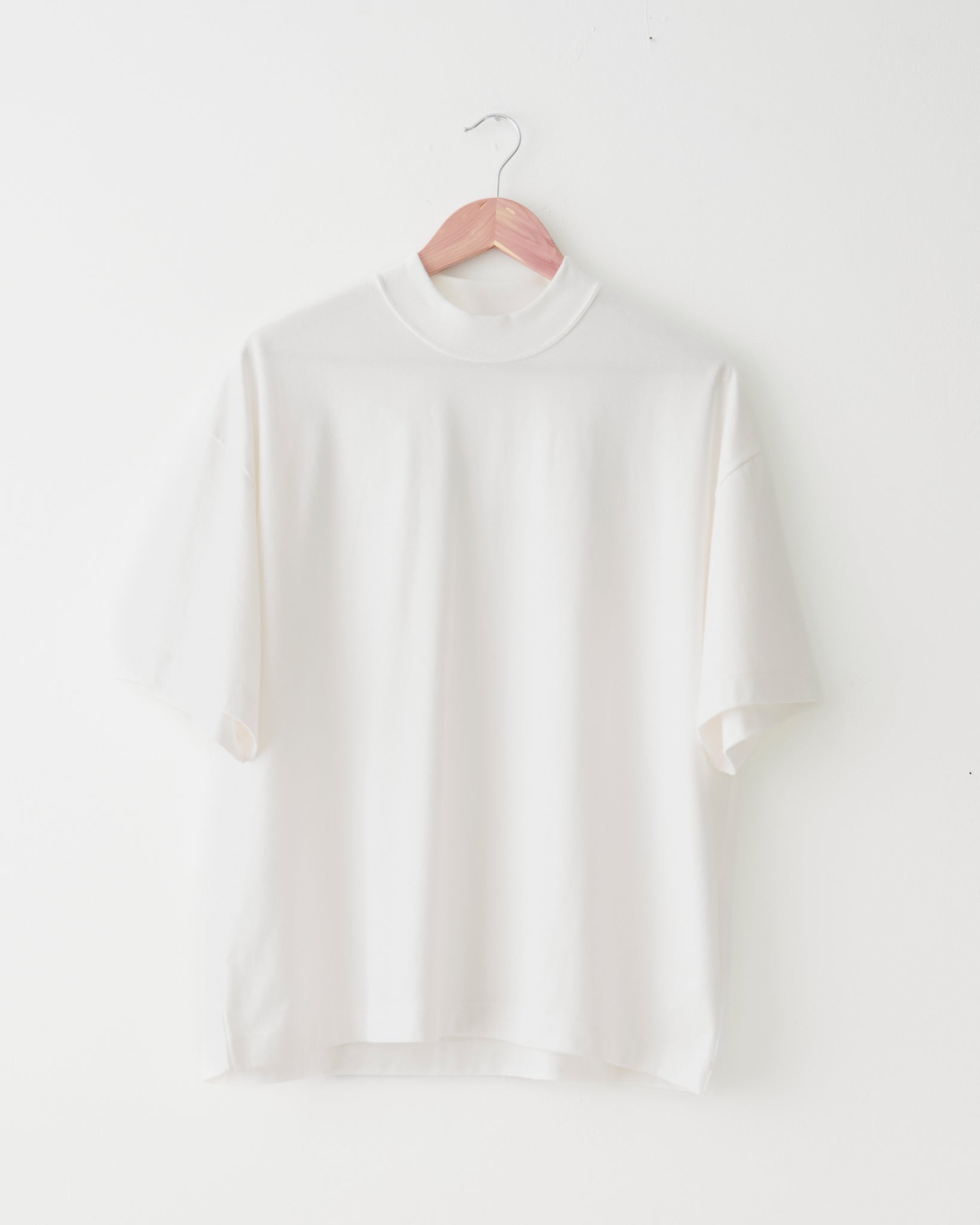 Mock Neck T-Shirt, White