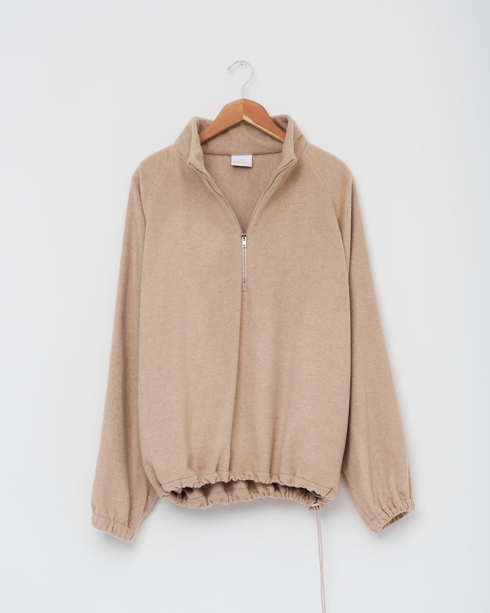 Half Zip Raglan Parka, Natural Beige