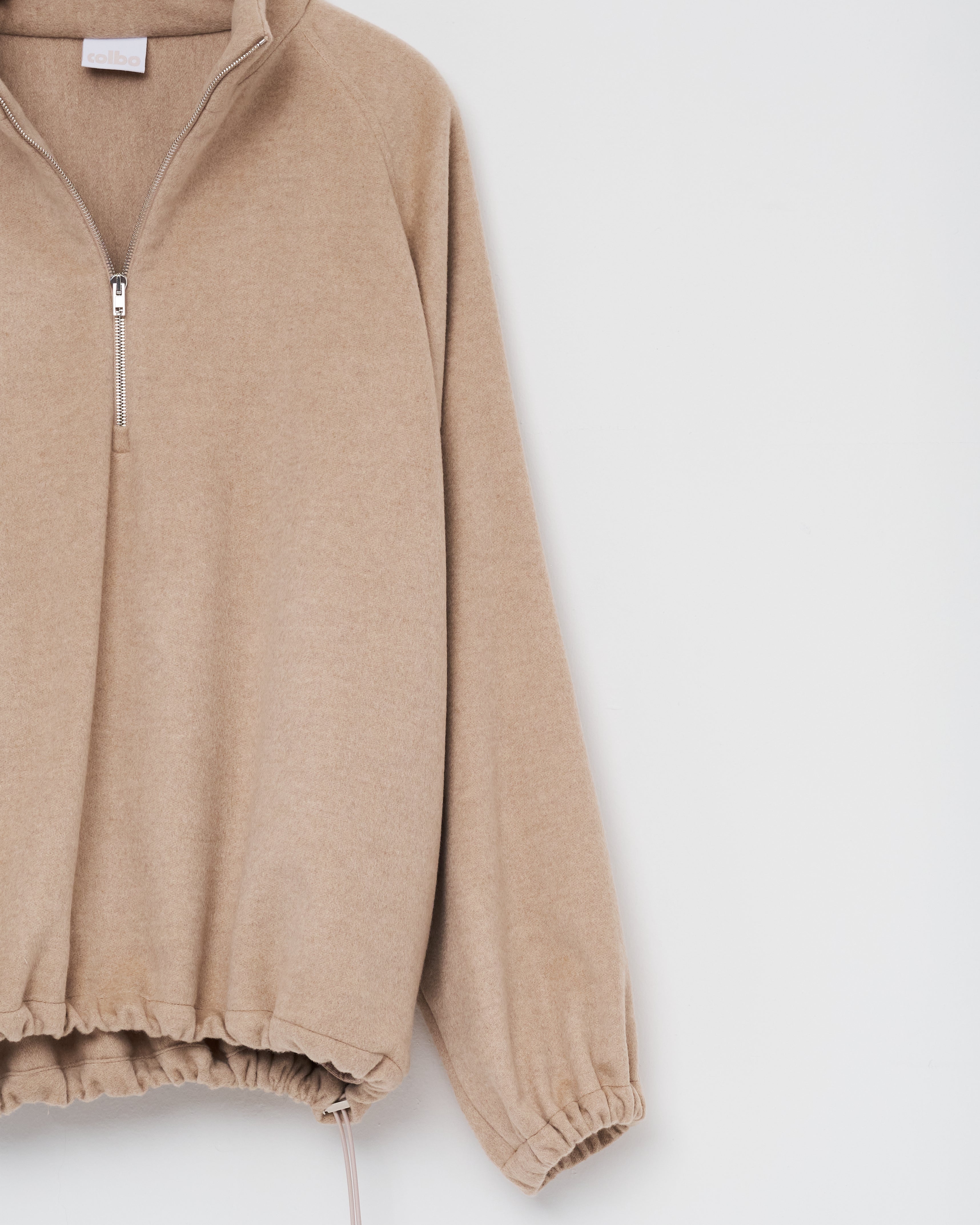 Half Zip Raglan Parka, Natural Beige – Colbo