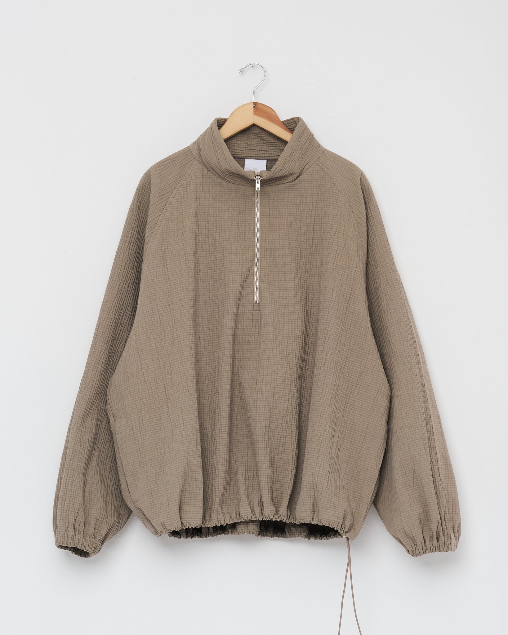 Half Zip Raglan Parka, Textured Faded Green