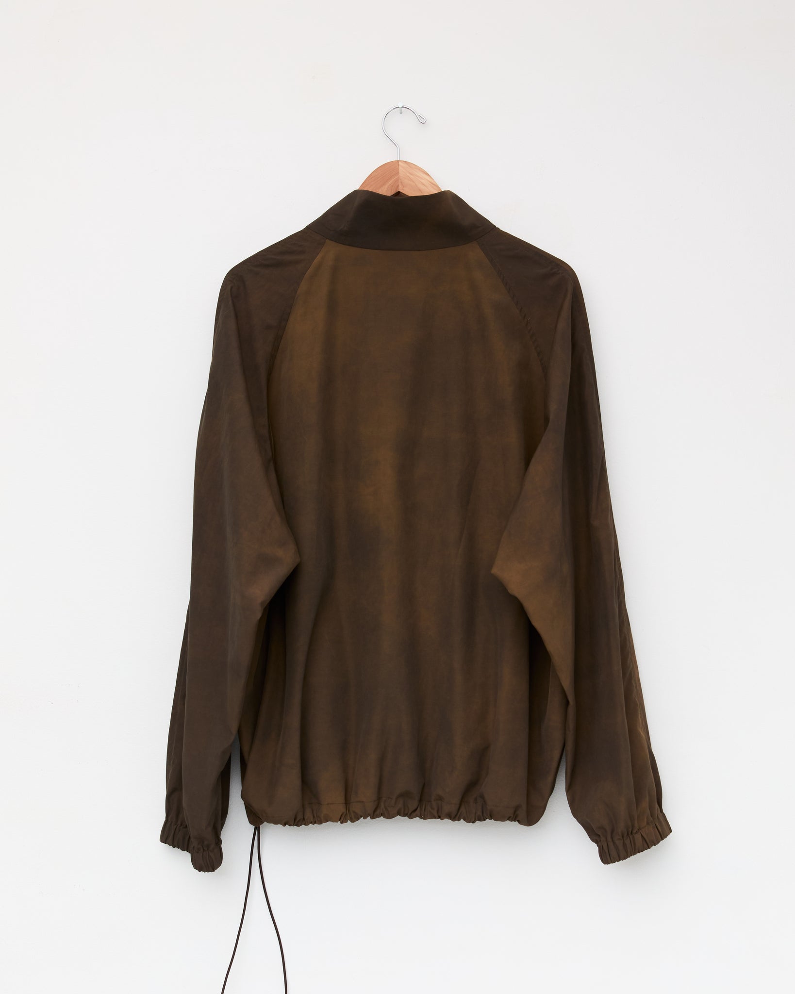 Half Zip Raglan Parka, Wash Dark Brown